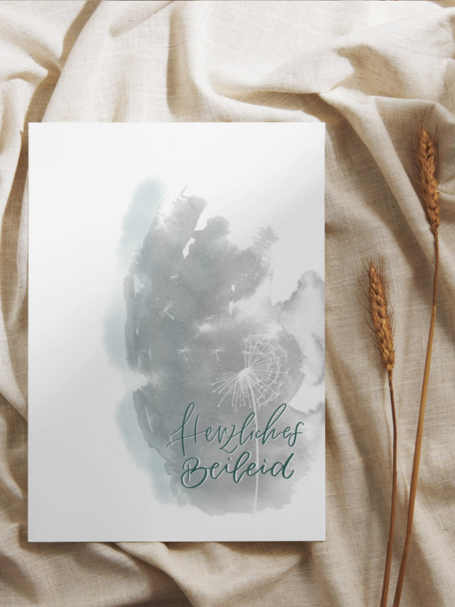 Kondolenzkarte "Herzliches Beileid" (Klappkarte)