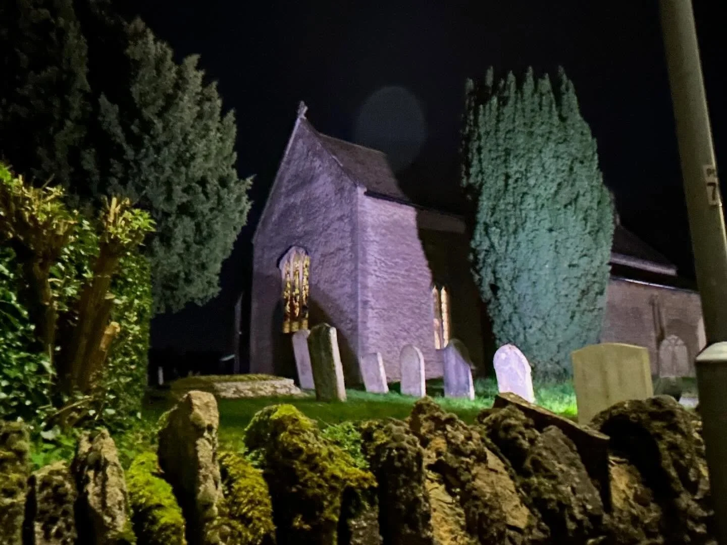The drama of ancient buildings: St. Botolph&rsquo;s, Longthorpe, Peterborough by night.