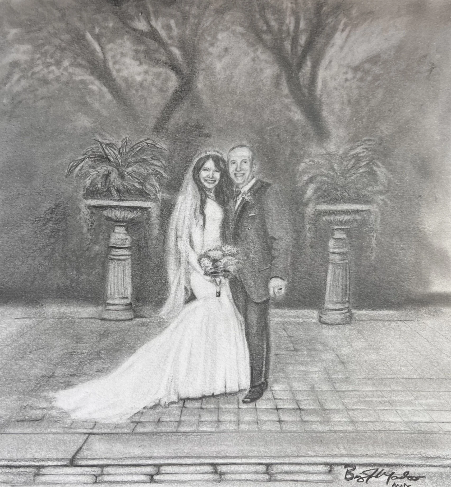 Newlyweds - Graphite
8" x 10"
Commissioned for Private Collection