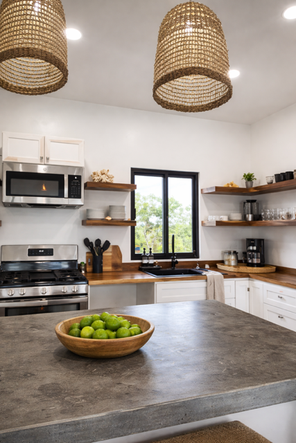Chef-ready kitchen, fully equipped for morning coffee, fresh breakfasts and easy dinners