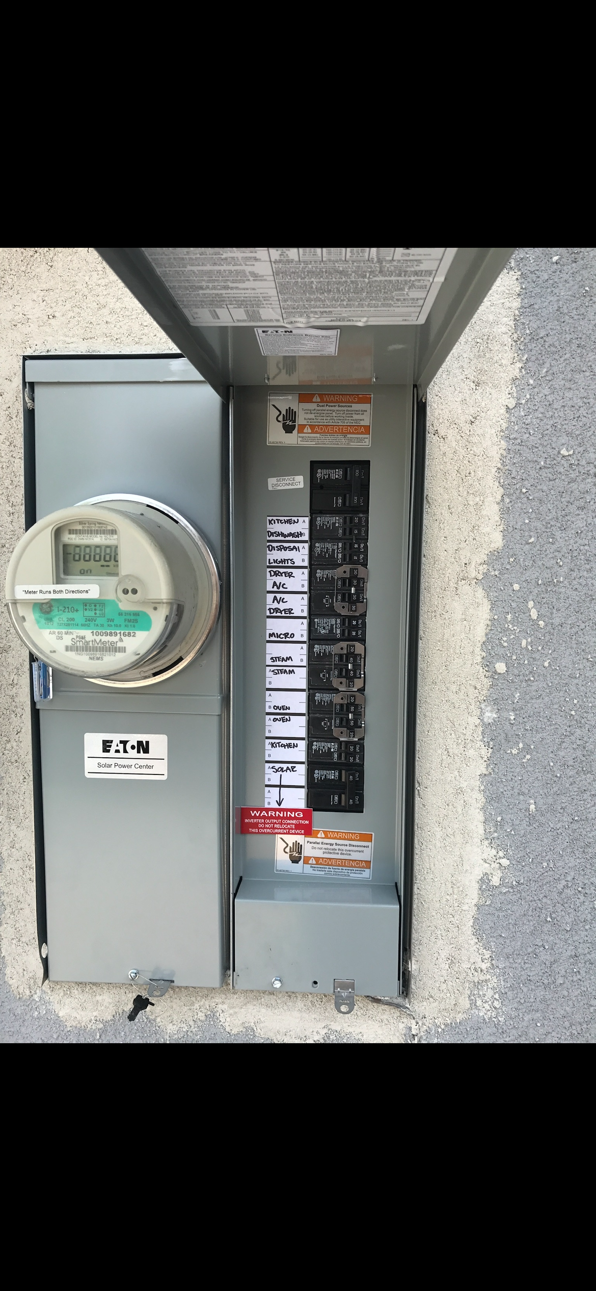 Residential main panel upgrades for to accommodate solar installation