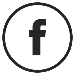 Black circular icon for Facebook logo