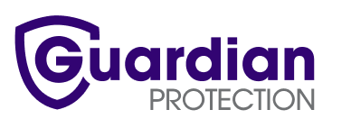 Guardian Protection logo with purple and gray text