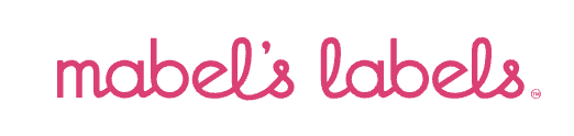 Mabel's Labels logo in pink cursive font.