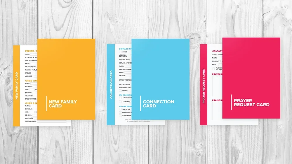 Connection &amp; Registration Cards - Print Template
