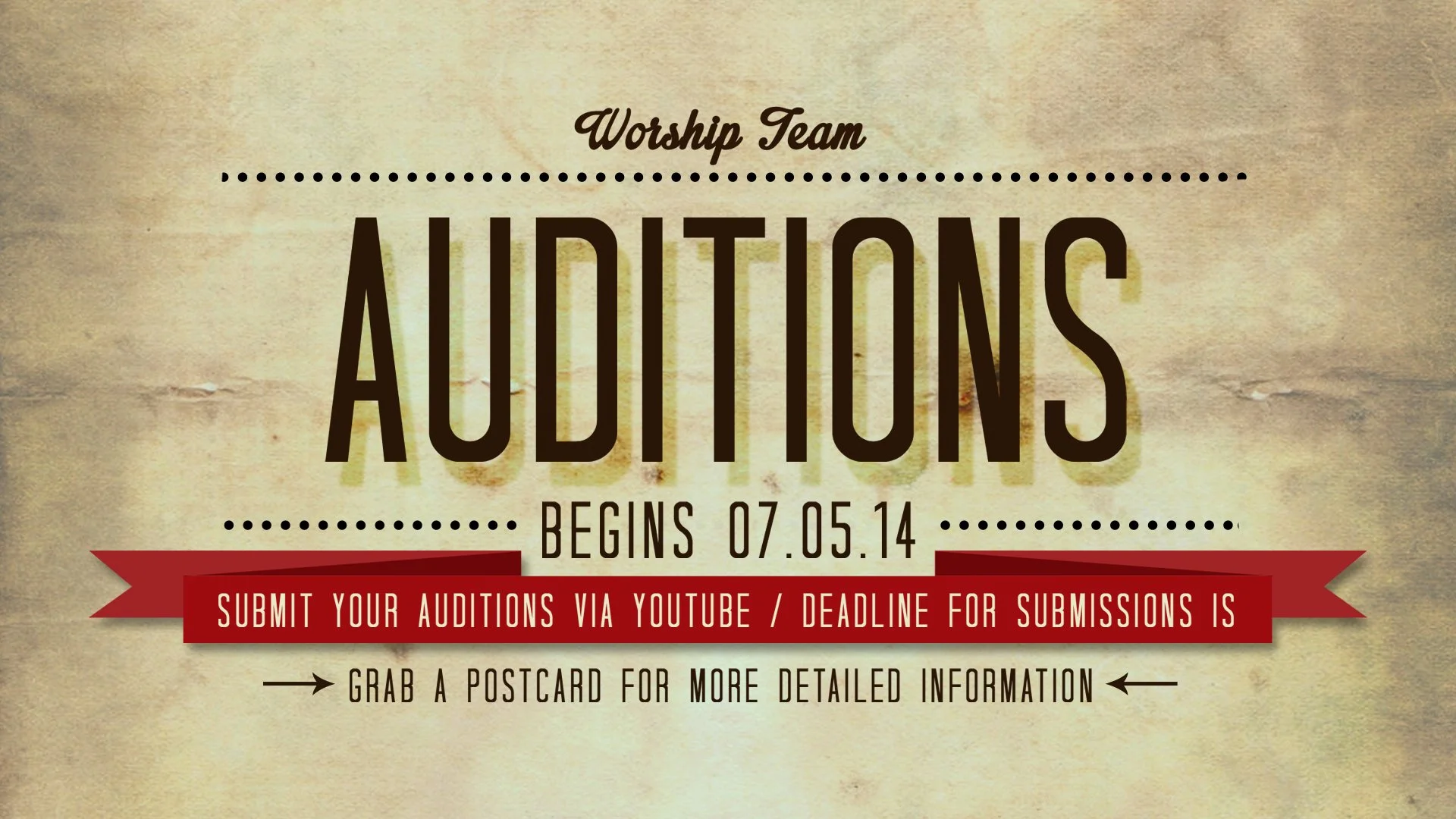Worship Auditions