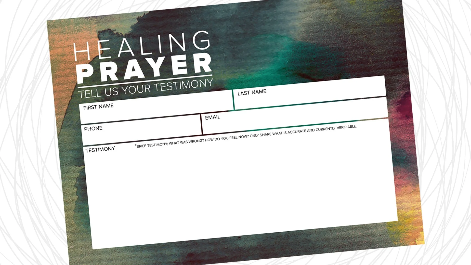 Healing Prayer Card