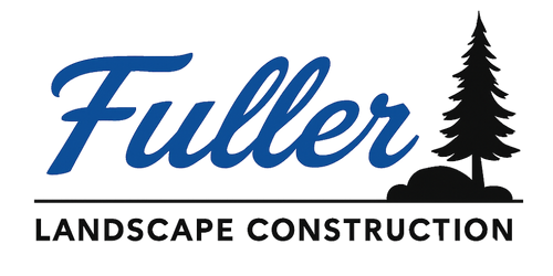 Fuller Landscape Construction logo with trees and a dark blue script font.