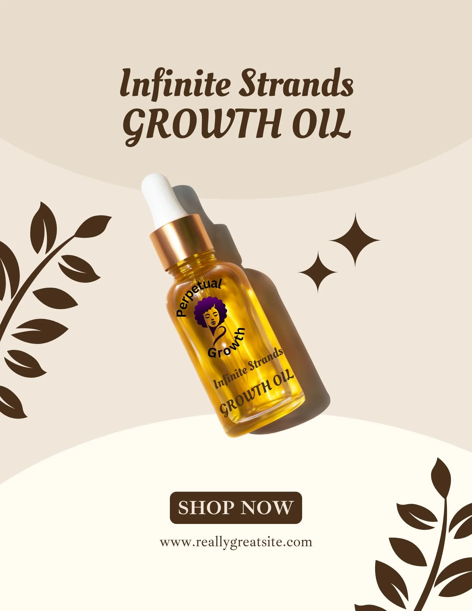 Gold and Brown Simple Hair Serum Sale Flyer.jpg