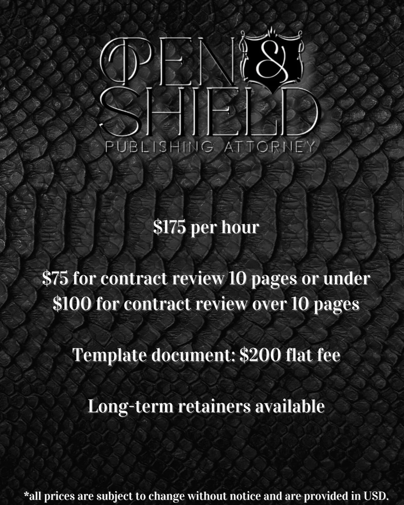 Updated banner ✨✨🖤🖤

Publishing attorney 

Alexakthomas@penandshieldlegal.com