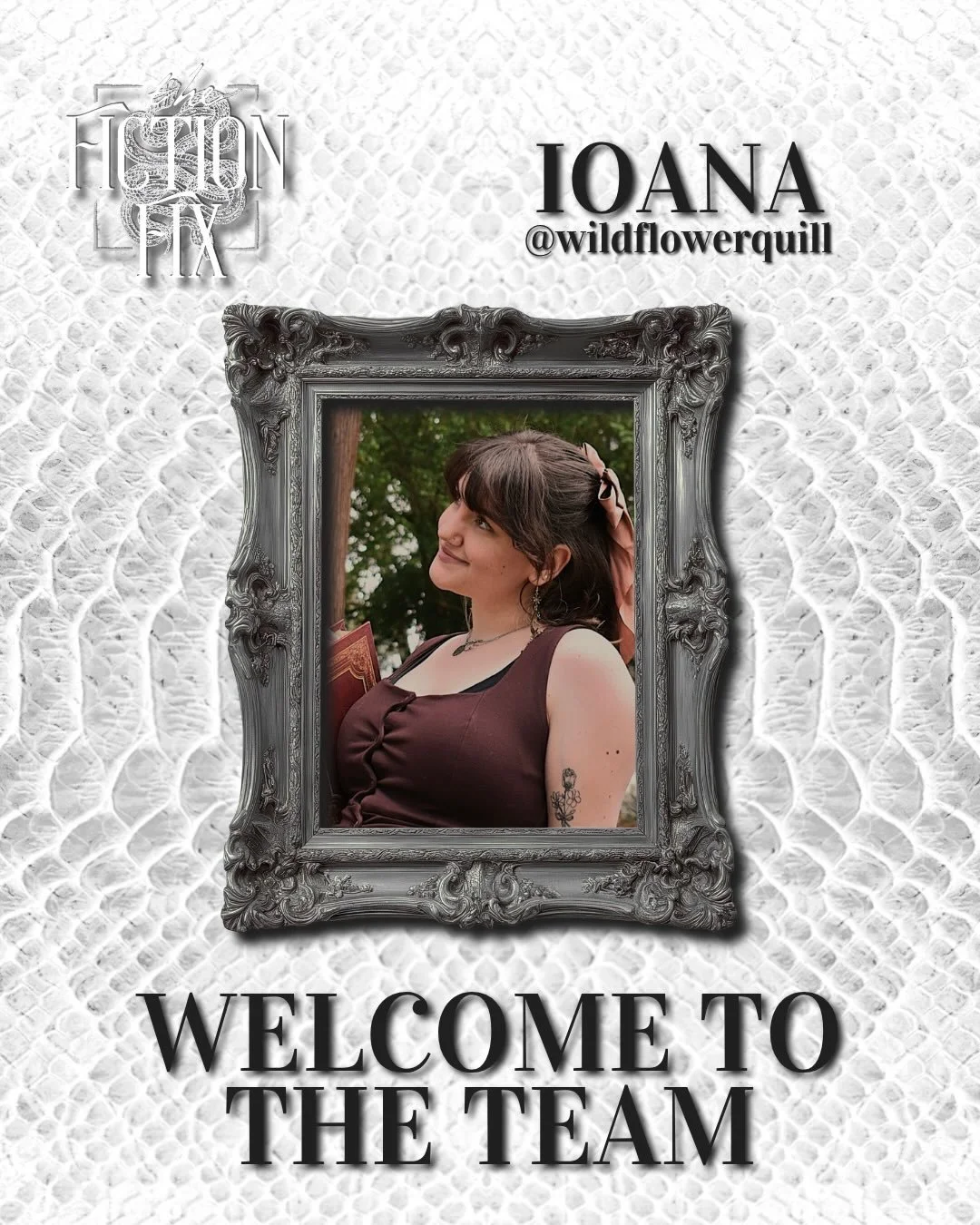 I&rsquo;m so beyond excited to welcome Ioana @wildflowerquill to The Fiction Fix team as a full time editor 🖤

I&rsquo;ve been blessed with more work than I can possibly handle as one person; I never want to turn anyone away, and Ioana will make tha