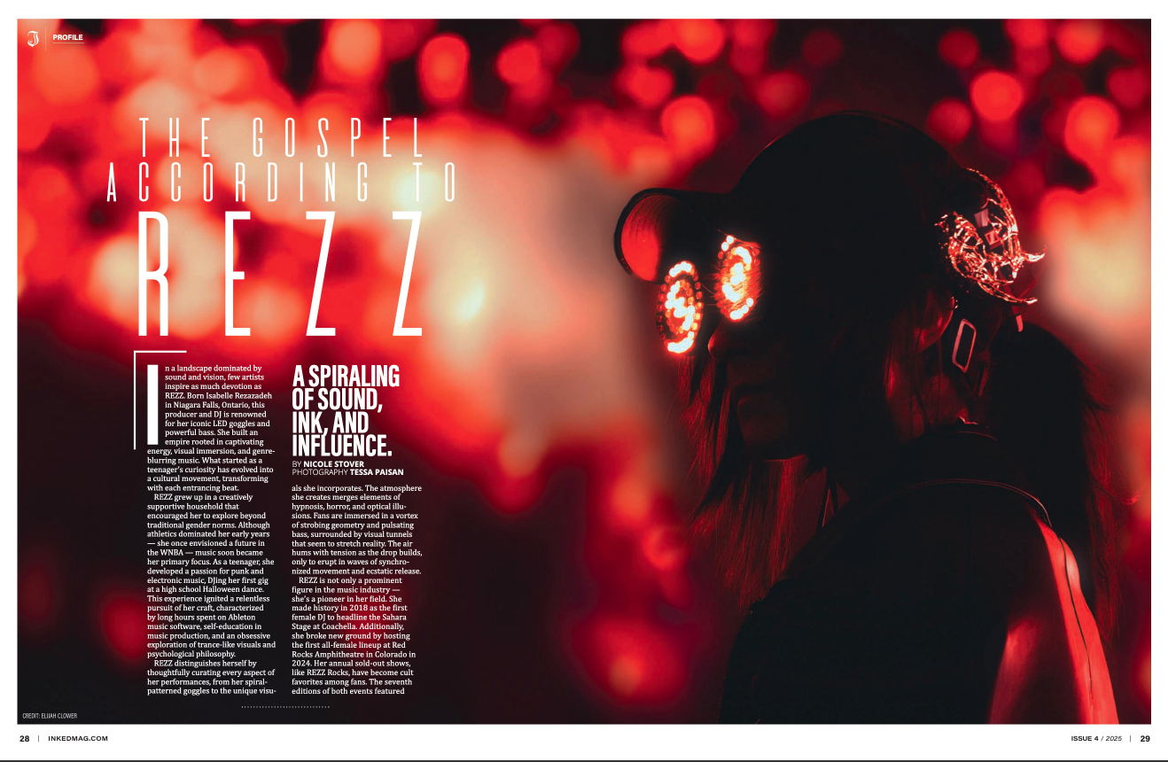 The Gospel According to REZZ
A spiraling of sound, ink, and influence.