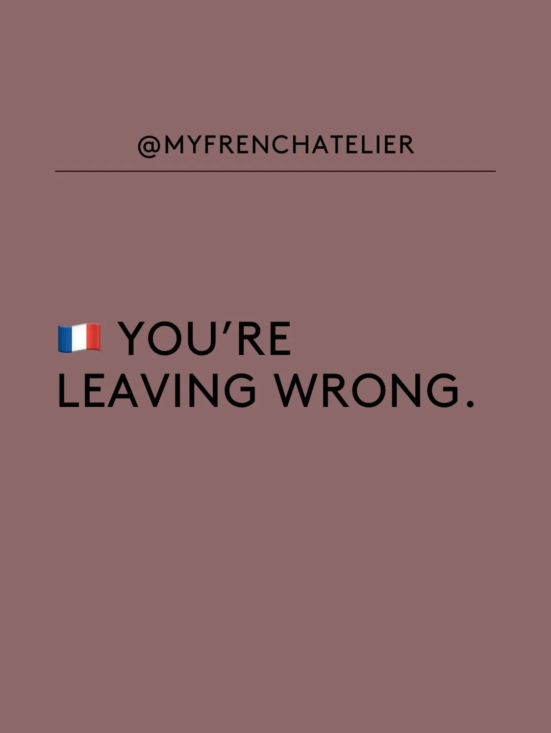 🇫🇷 Non. &ldquo;Je dois partir&rdquo; is not how you leave a French dinner.
Sound French. Stay chic.
Read French to Impress on my Substack &mdash; myfrenchatelier.substack.com

#frenchhabits​​​​​​​​​​​​​​​​