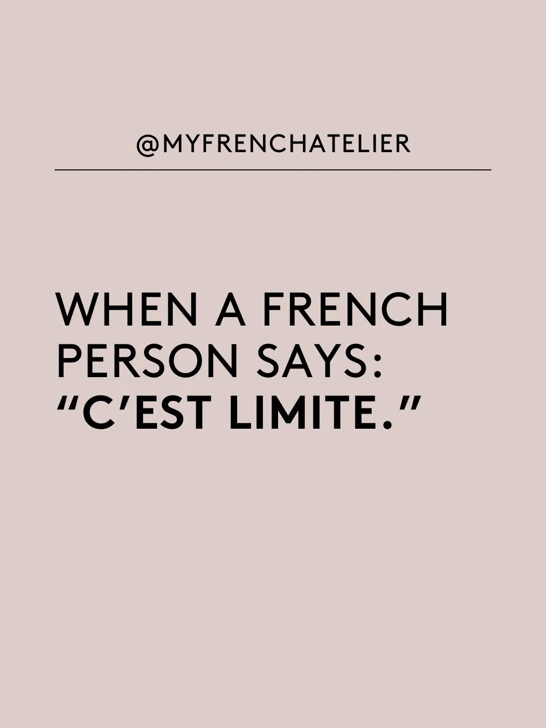 🇫🇷Non. &ldquo;C&rsquo;est limite&rdquo; n&rsquo;est pas un &ldquo;non&rdquo;.
C&rsquo;est plus subtil. Et plus efficace.

Private coaching - 2 spots available. Link in bio 🔗

#frenchhabits​​​​​​​​​​​​​​​​ #frenchlanguage #frenchcoach