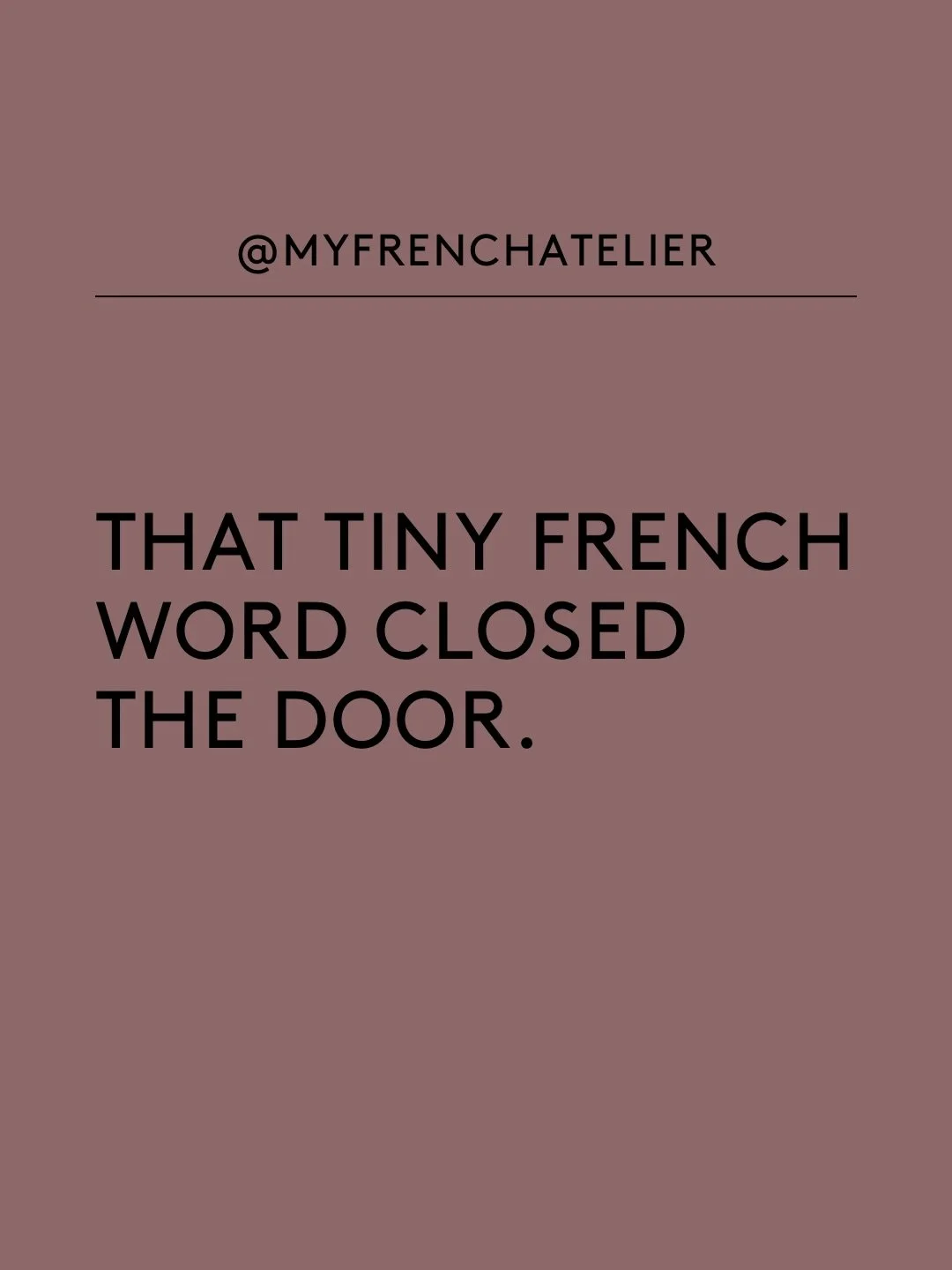 🇫🇷OUI. No slam doors. No explanation.
If you want to stop missing the signals - Coaching is open. DM Me today

#french #frenchhabits #frenchvocabulary