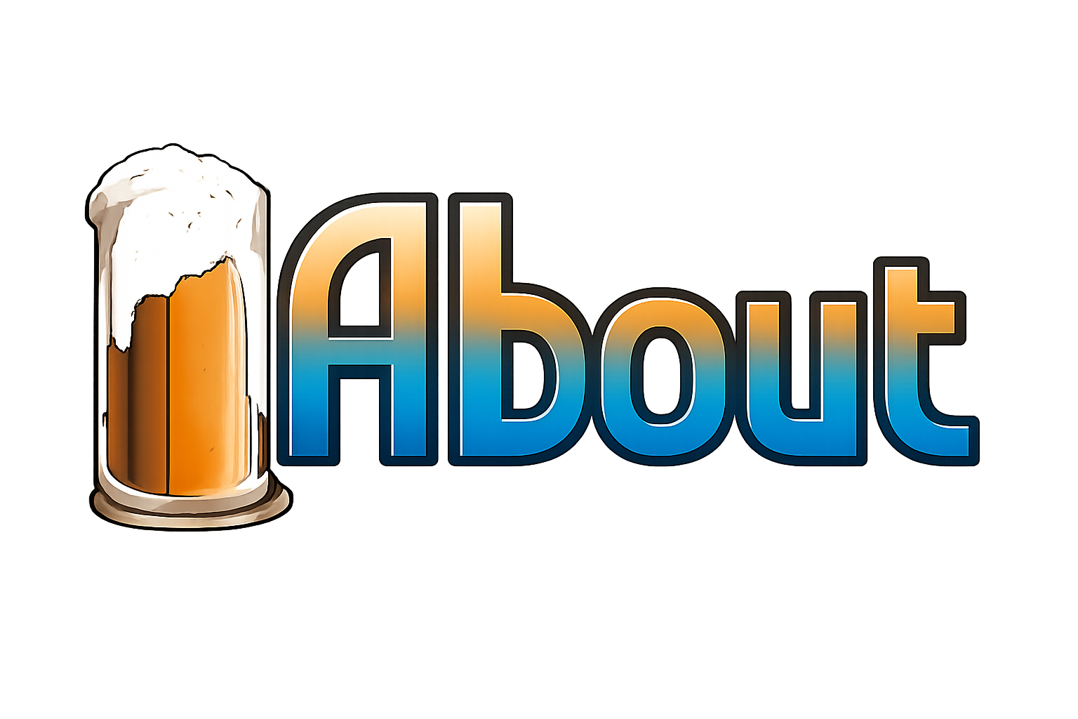 A graphic design featuring a large beer mug with frothy foam and a German-style stein shape, next to the word 'Alka' in stylized gradient letters.