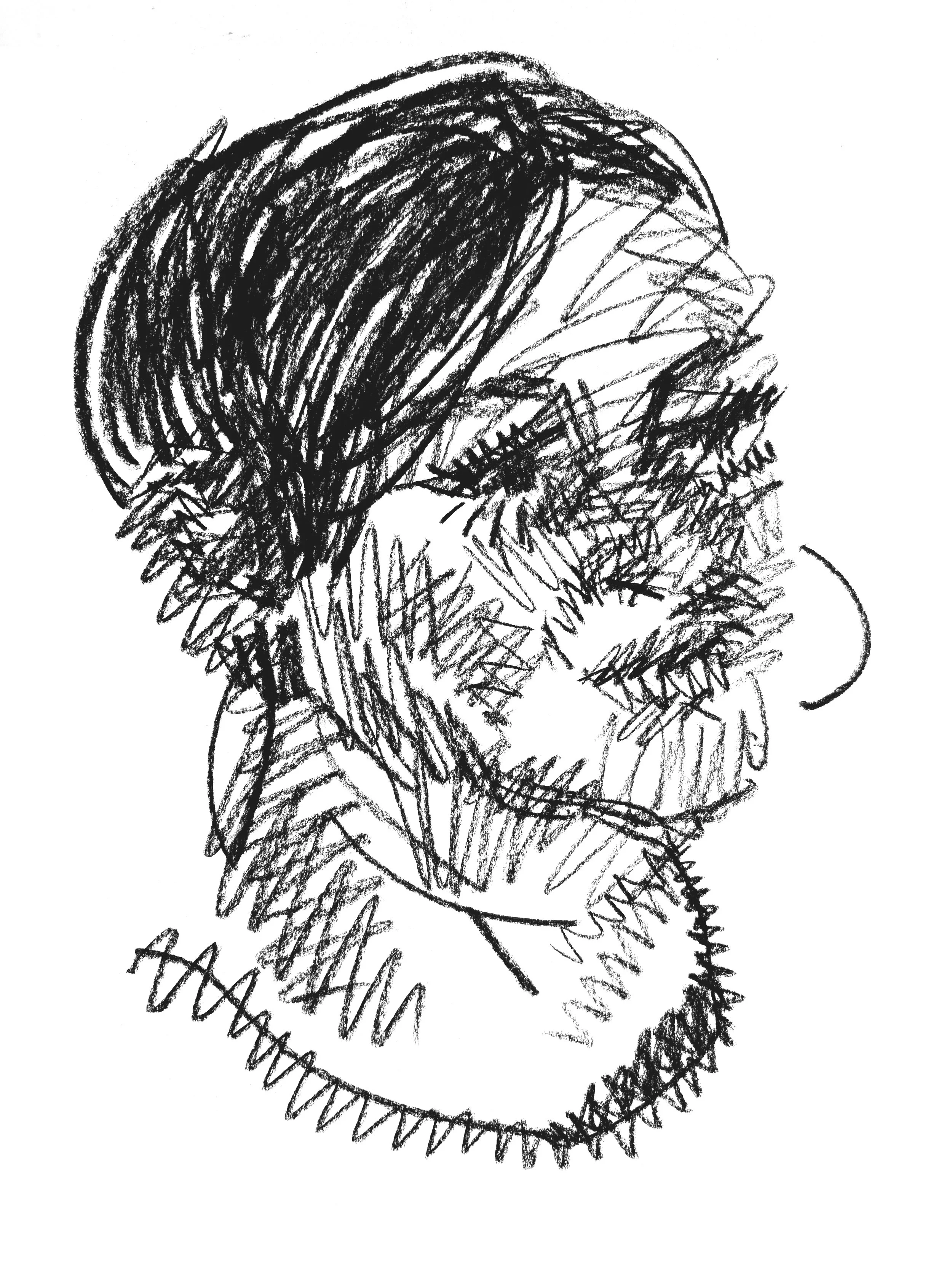 Prepatory sketch 2025, charcoal on paper