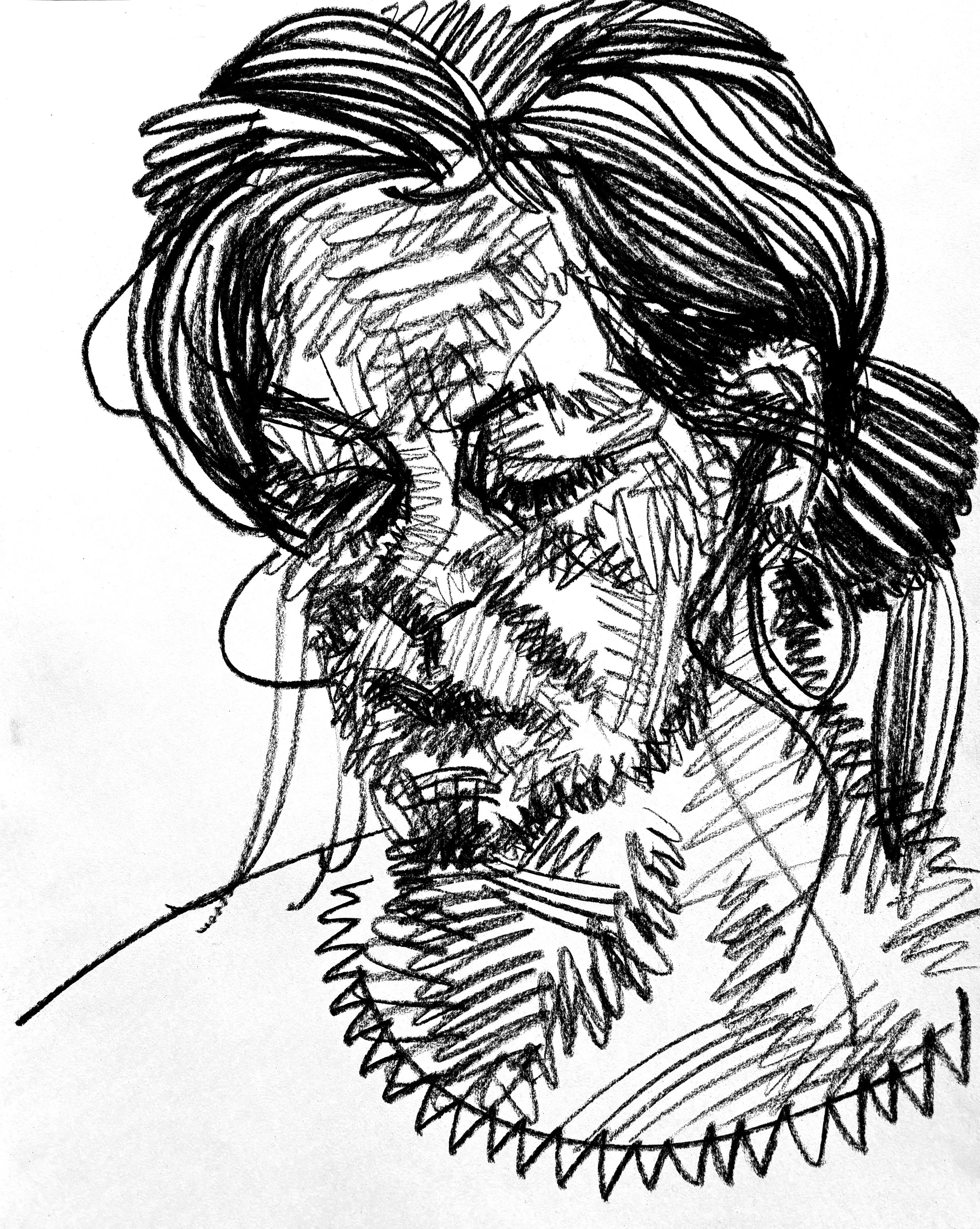 Prepatory sketch 2025, charcoal on paper