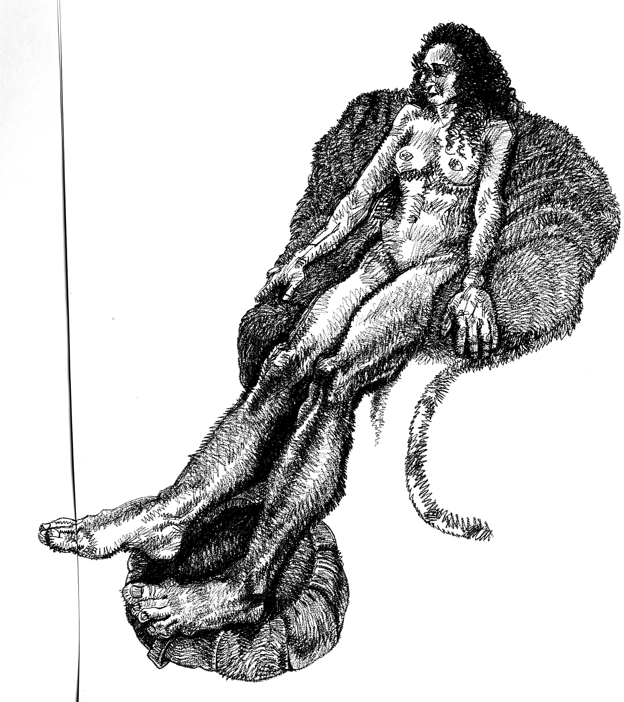 "Woman resting feet on zafu cushion" 2025, charcoal on paper, 19x24