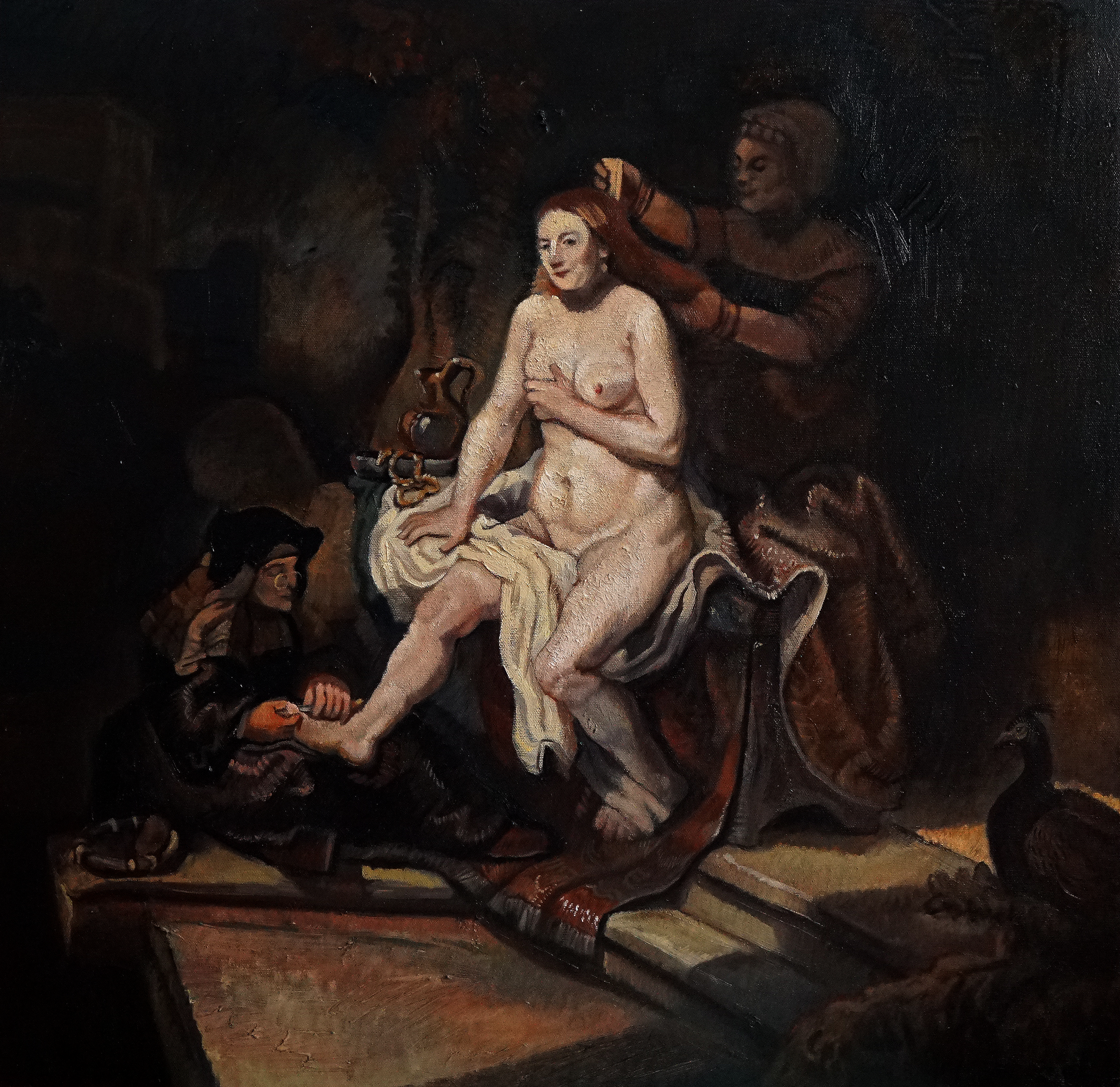 "After Rembrandt" 2025, oil on canvas, 24x24