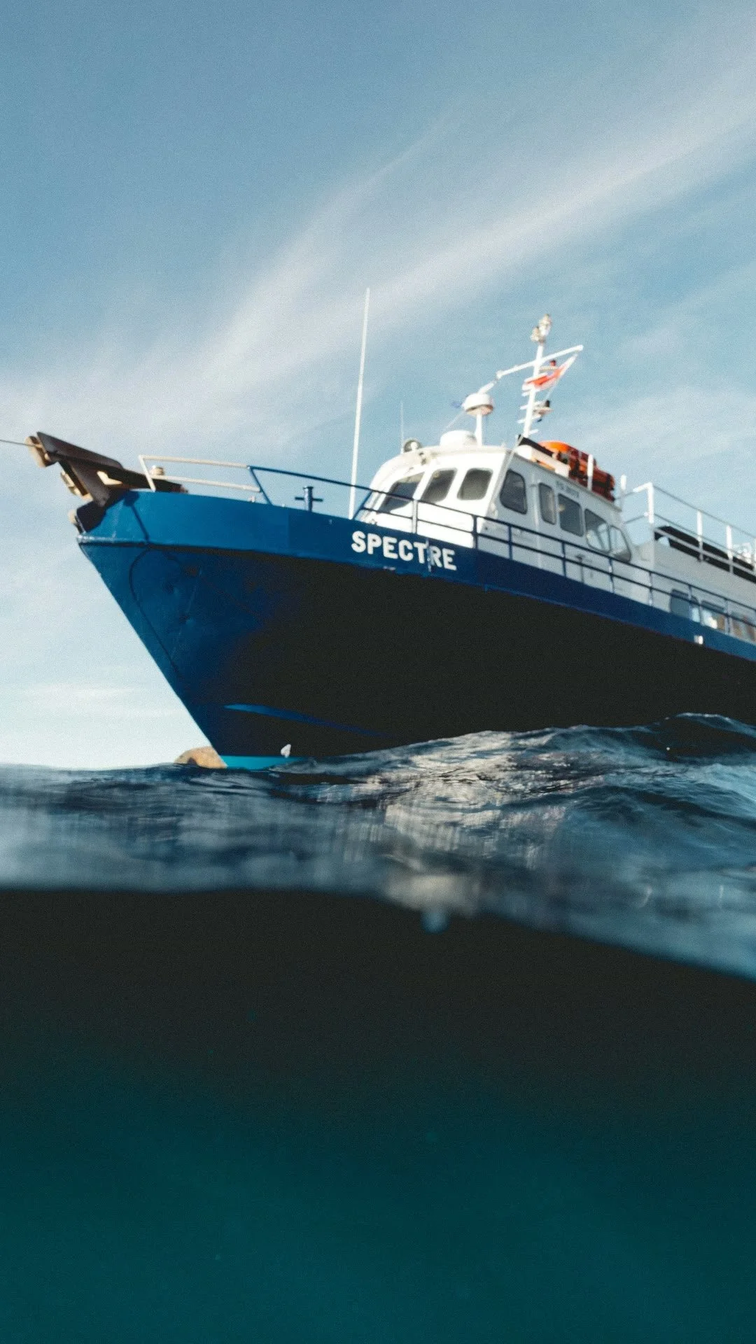 The Spectre charter boat at sea, ready for a Channel Islands snorkeling tour from Ventura, CA