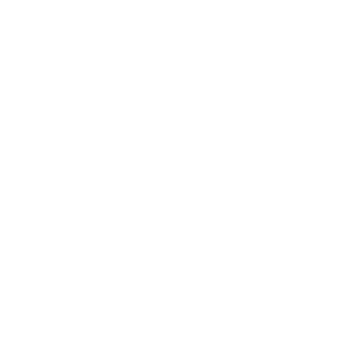 Black circle with a geometric white symbol consisting of intersecting curved lines forming a symmetrical pattern.