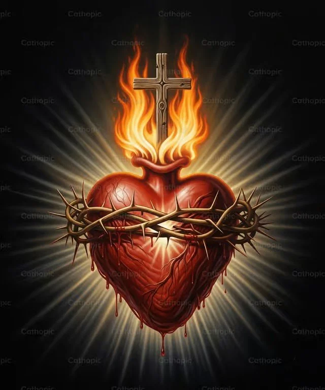 Heart of Jesus on Fire