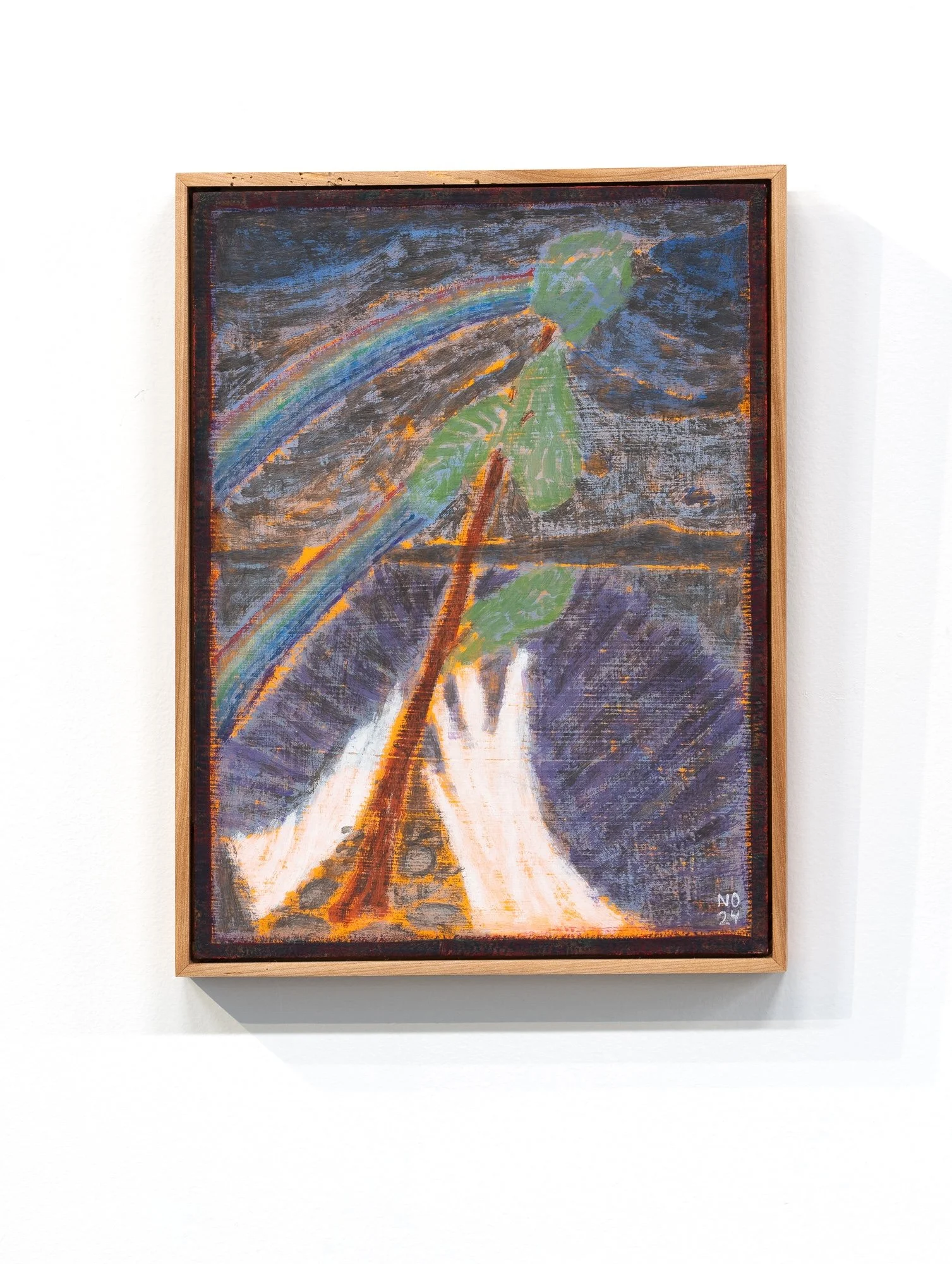 After the storm, 2024 / casein tempera on panel in handmade frame / 12” x 9”