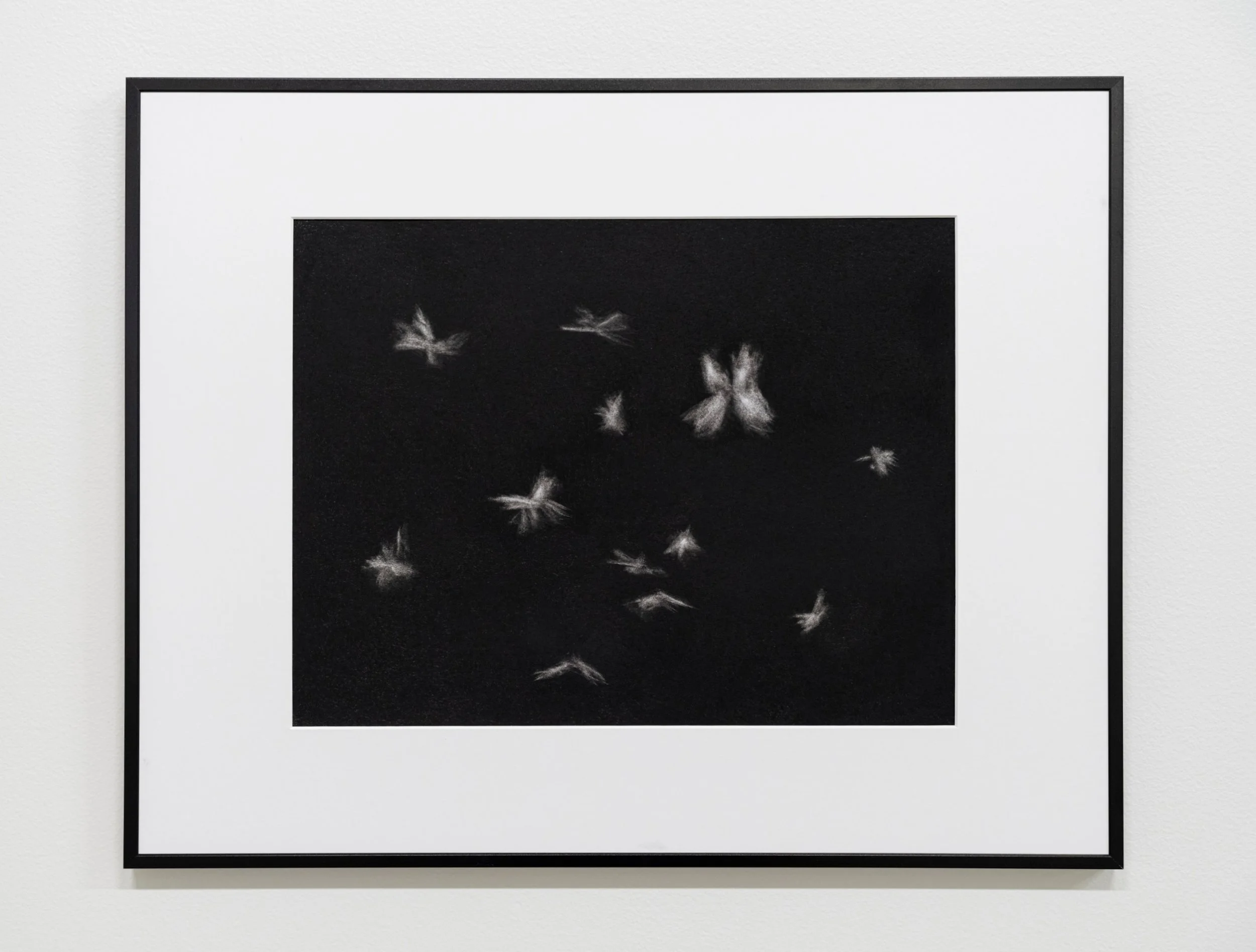 Ruth Meijer / shimmerrhythm, 2025 / charcoal on paper / 16" x 20" (framed)