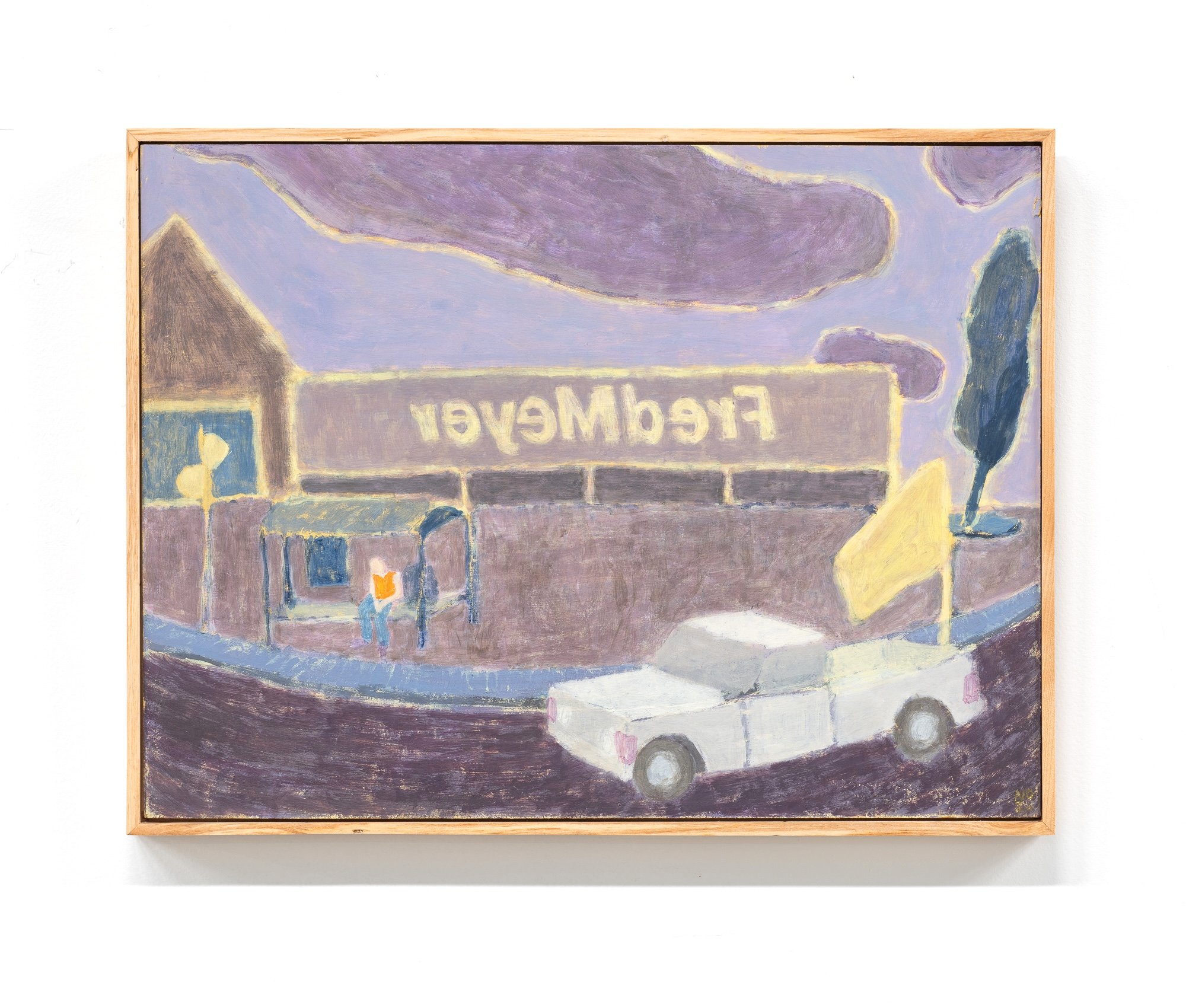 Death in a pale pickup (after Albert Pinkham Ryder), 2024 / egg + casein tempera on board / 12" x 16"