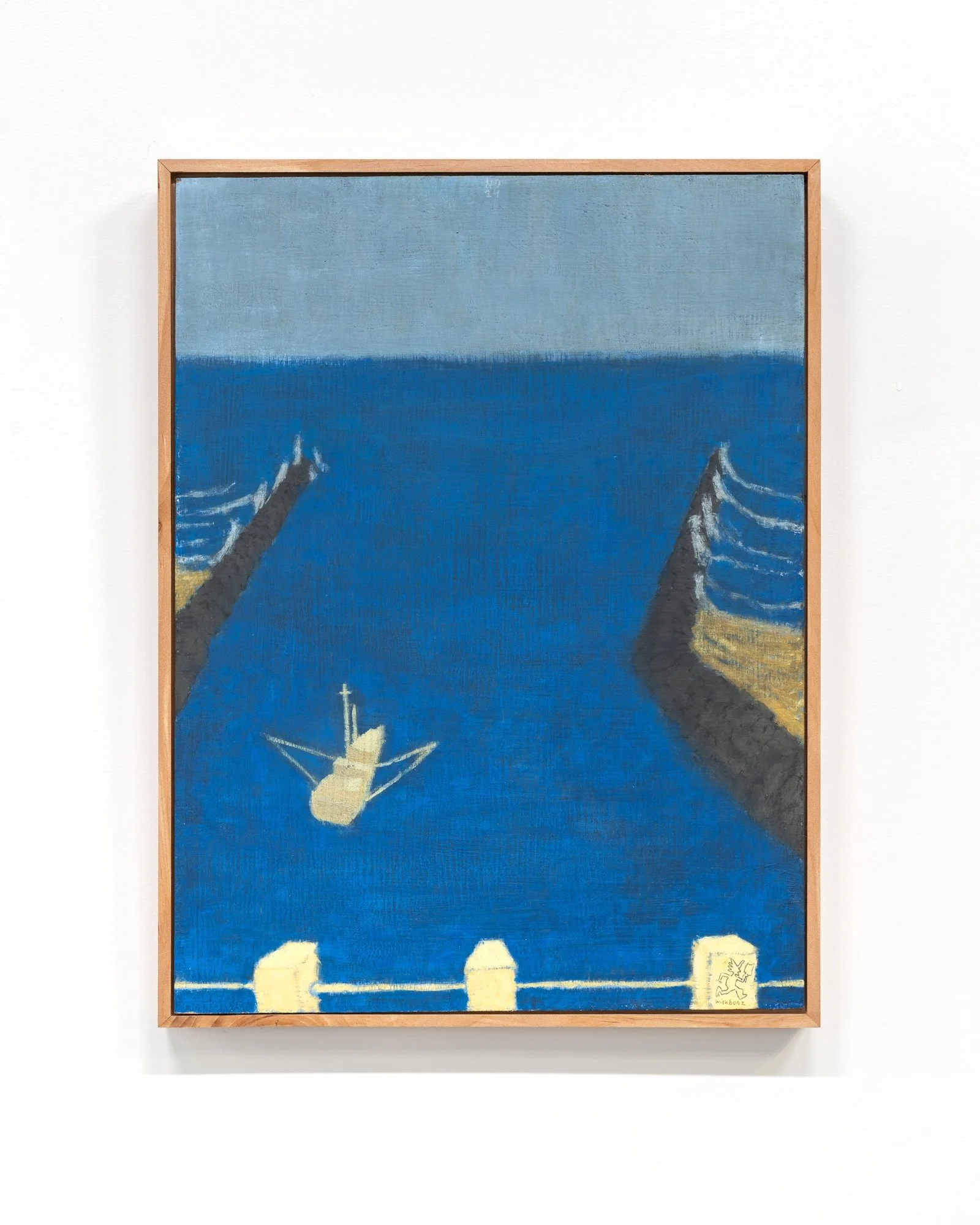 Wishbonz, 2024 / casein tempera on panel in handmade frame / 14" x 11"