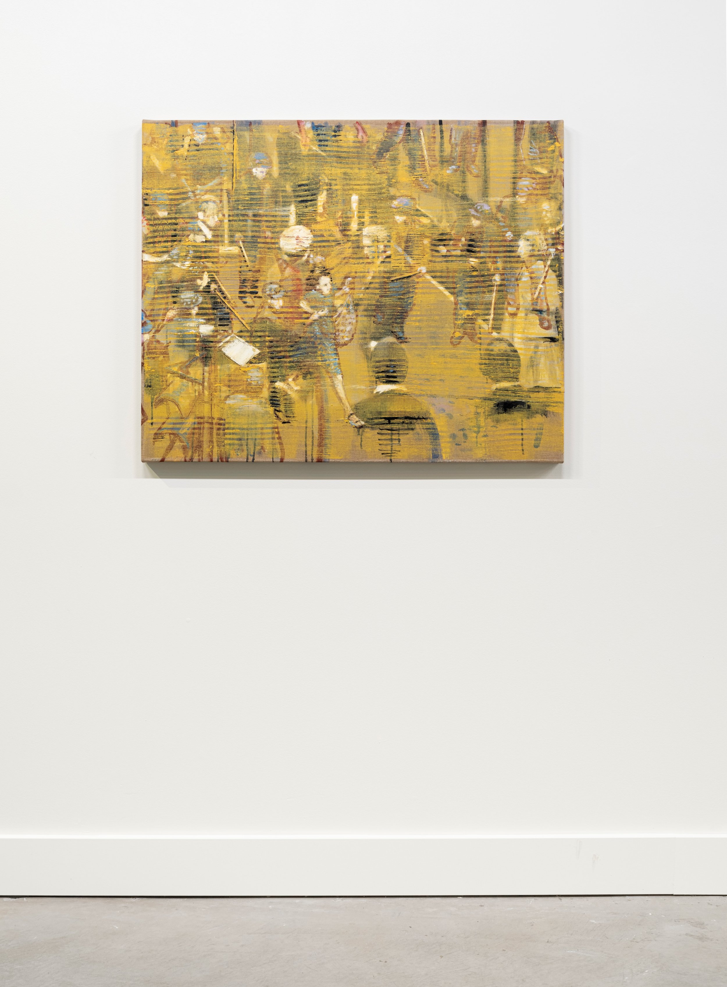 Marius Lehene / Untitled (Golden Screen), 2015 / oil on linen / 30” x 40”