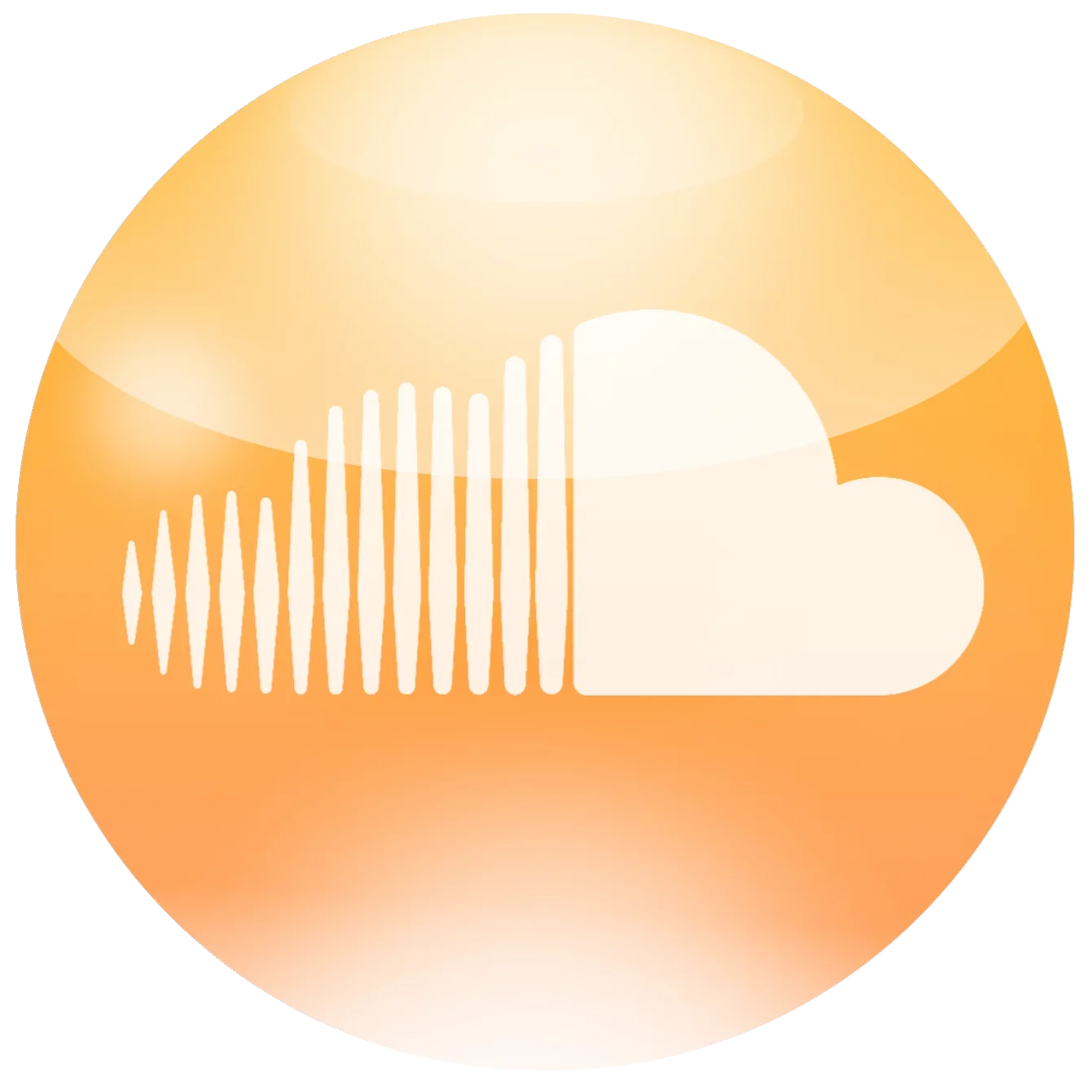 A stylized orange cloud icon with white sound wave lines.
