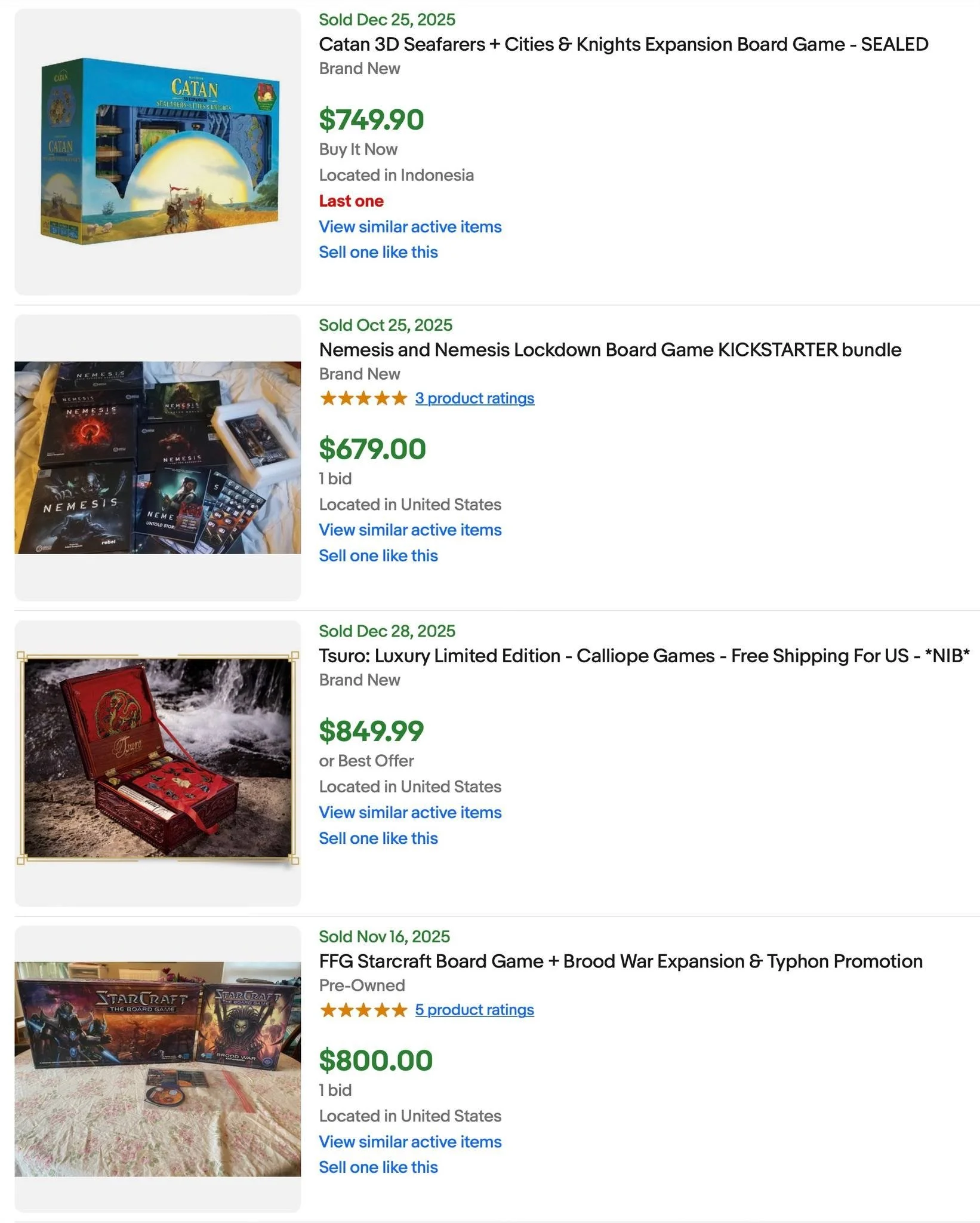 eBay Market Snapshot: Board Games