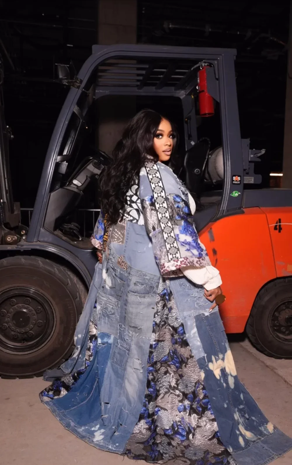 Extra Long Majestic Button Up Recycled Kimono Coat