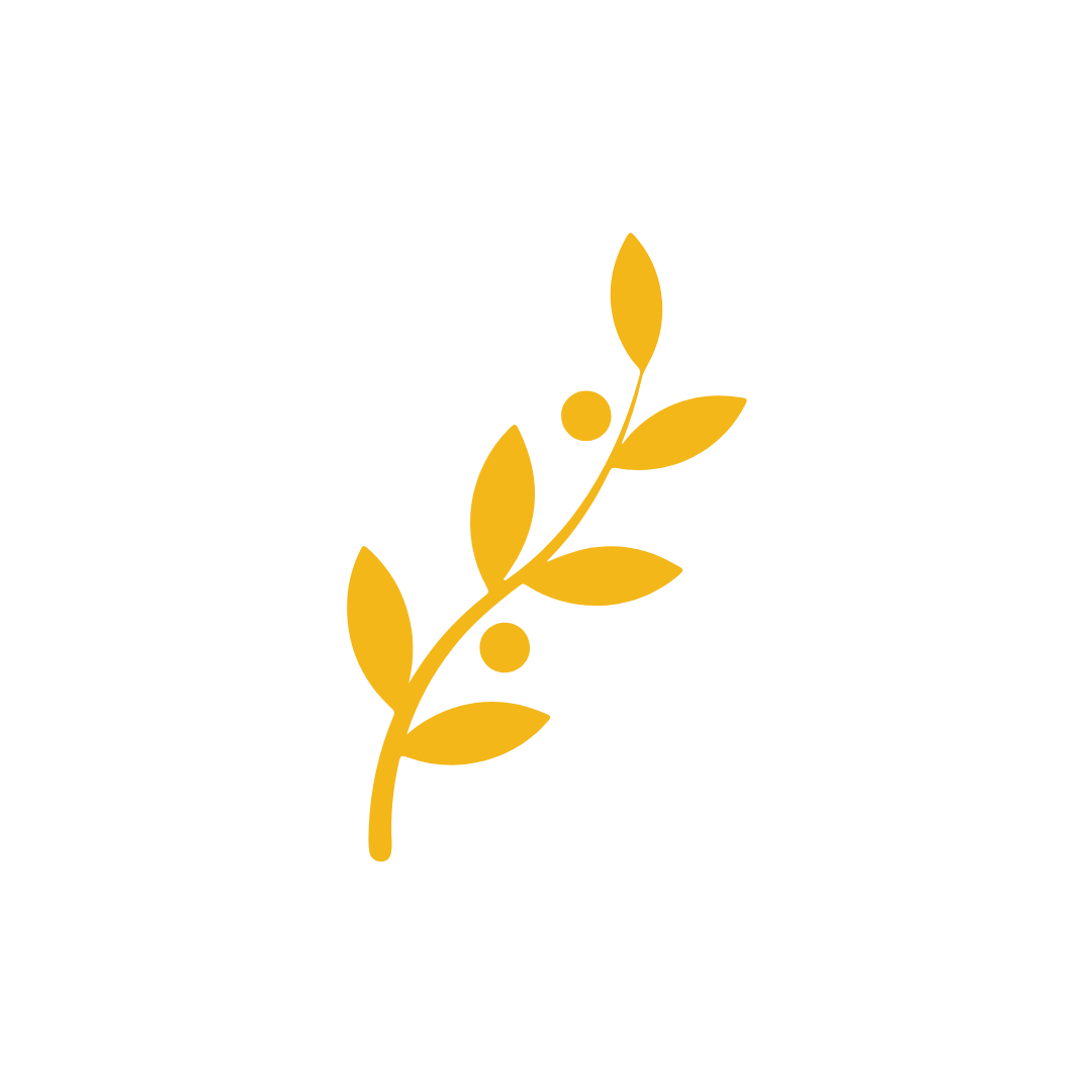 Golden olive branch with leaves and olives.