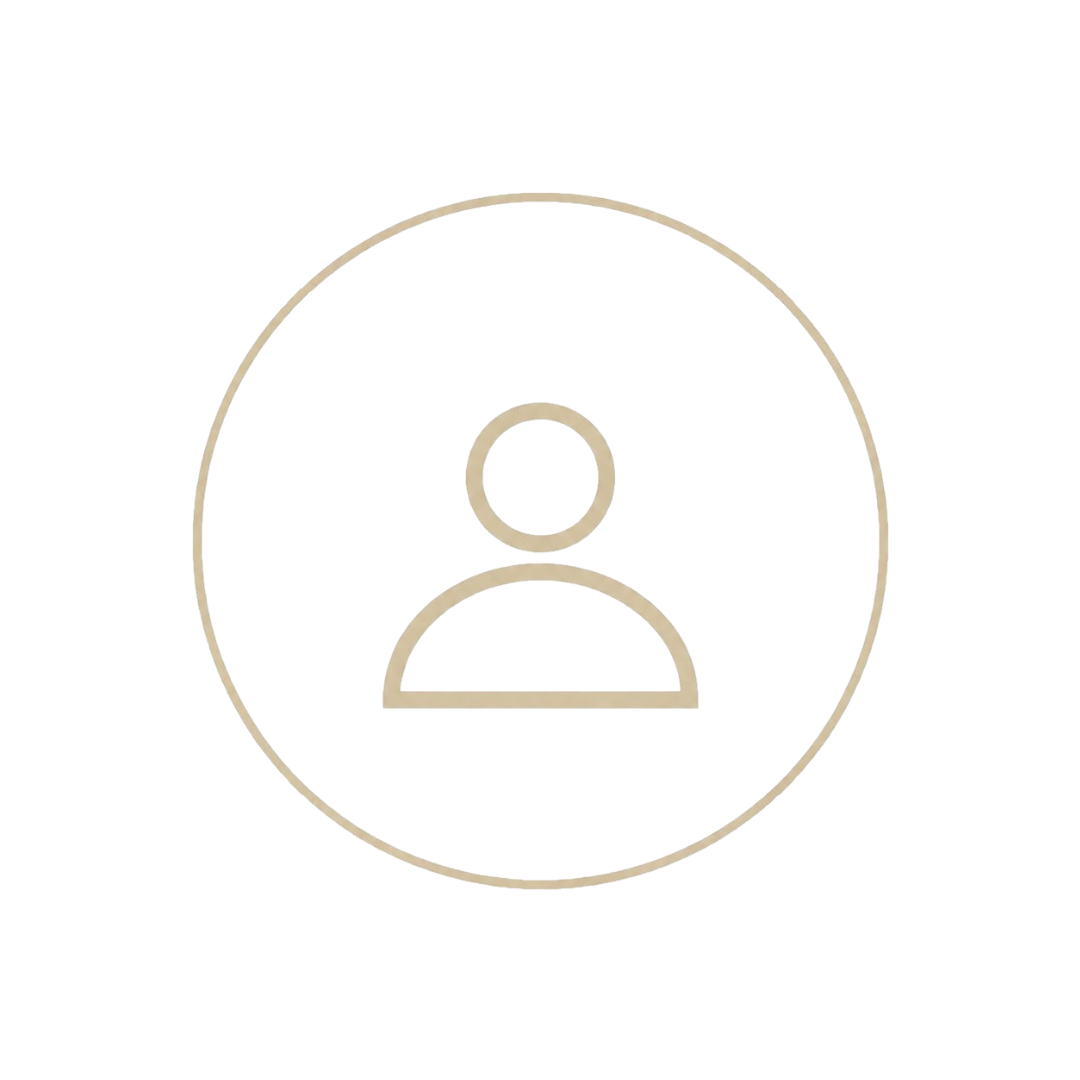 North Theory | Outline icon of a person in a circle, representing a user profile or account.
