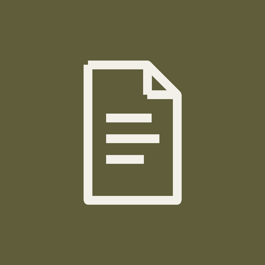 Icon of a document with lines of text on a dark background.