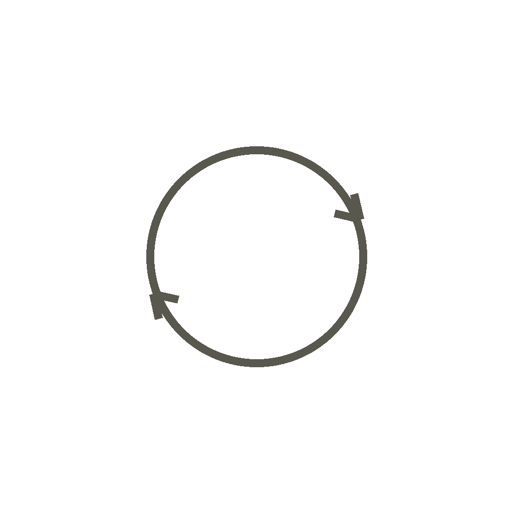 Black circle with two arrows forming a continuous loop, indicating a cycle or process.