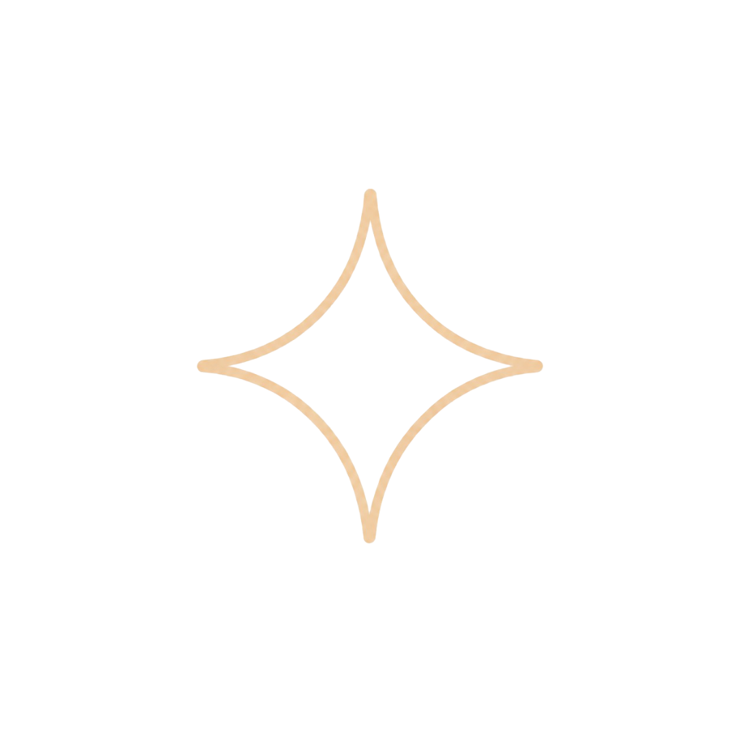 North Theory | Black background with a beige four-pointed star design in the center.