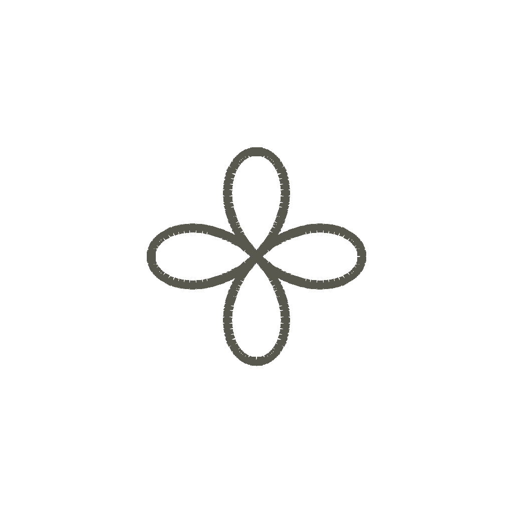 A simple, black outline of a four-leaf clover on a white background.