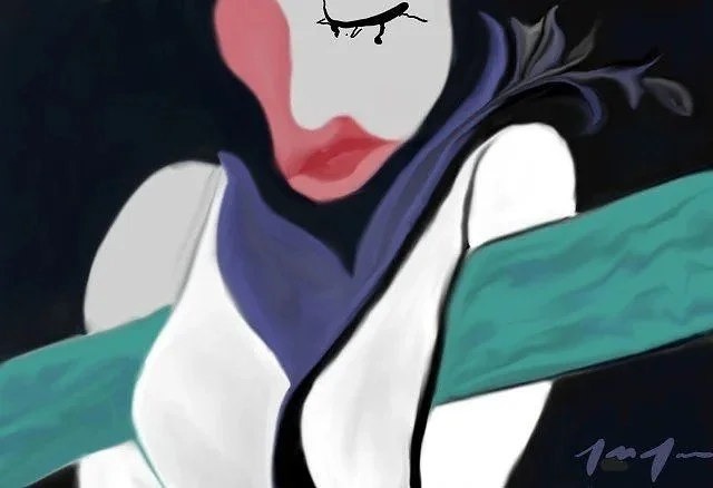 CONTENT—leaning against a fence rail with arms folded over