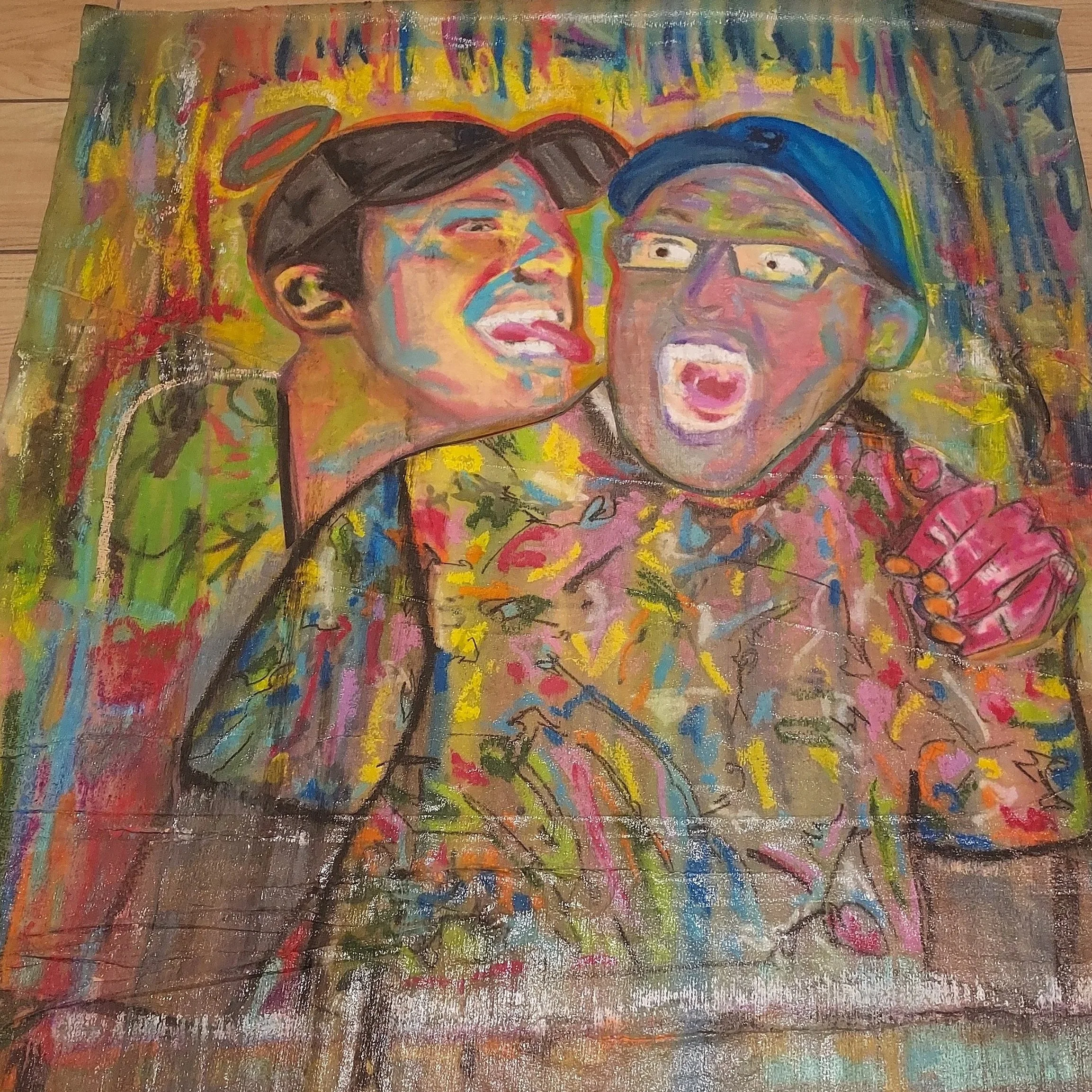 TOO CLOSE — figures pressed together, space reduced to tension