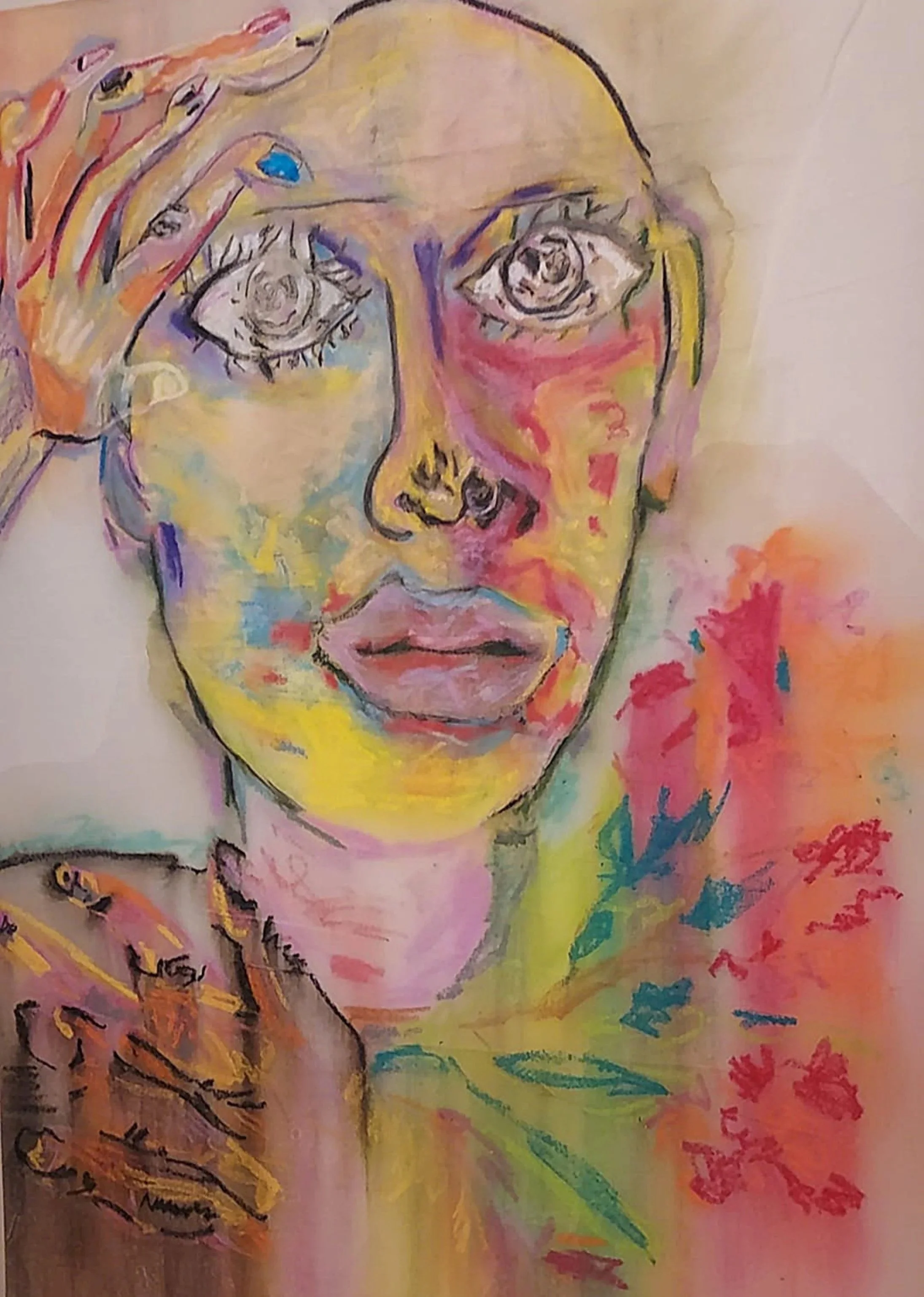 SELF REWORKED — figure drawn, erased, and redone over time