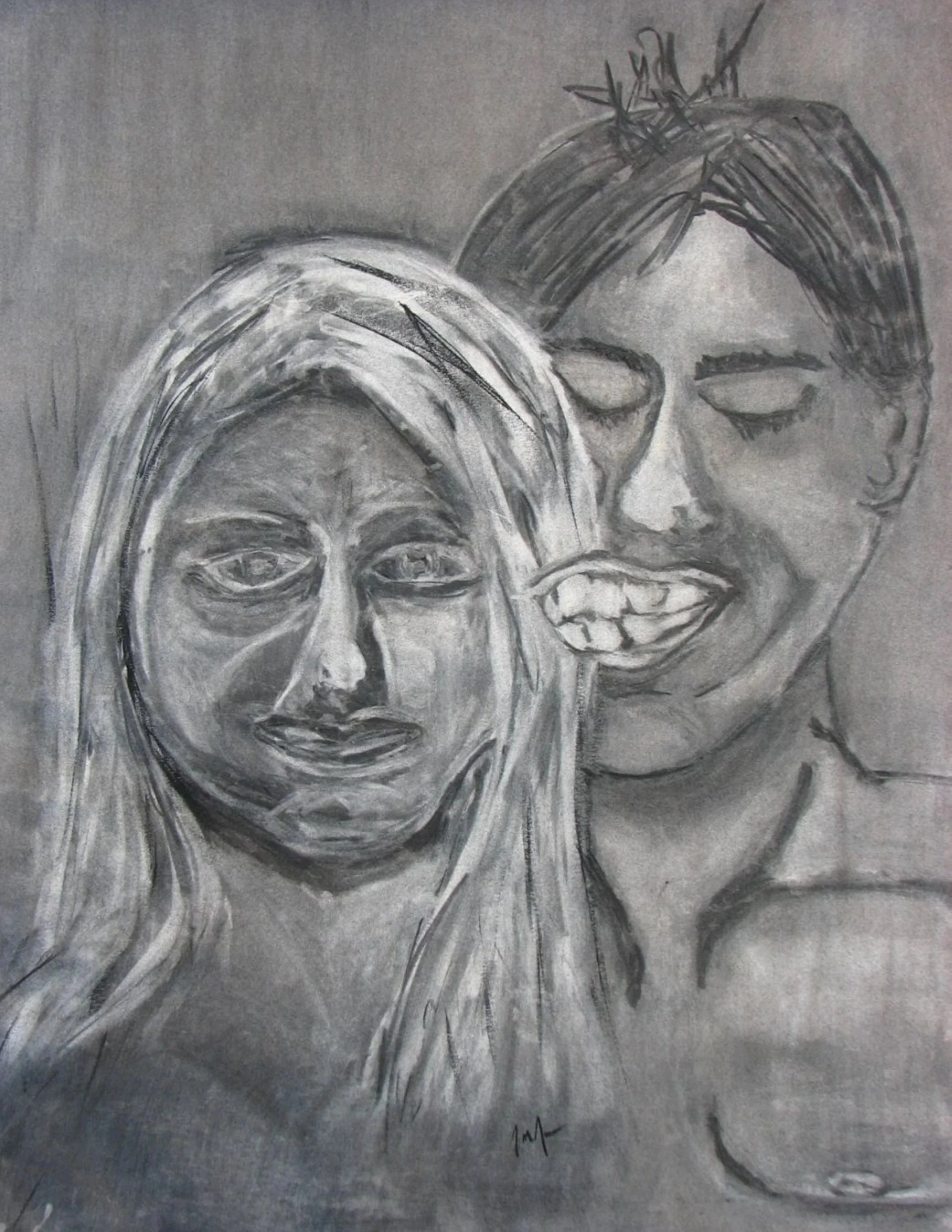 PAIRED STUDY — two figures drawn together to test proximity and overlap