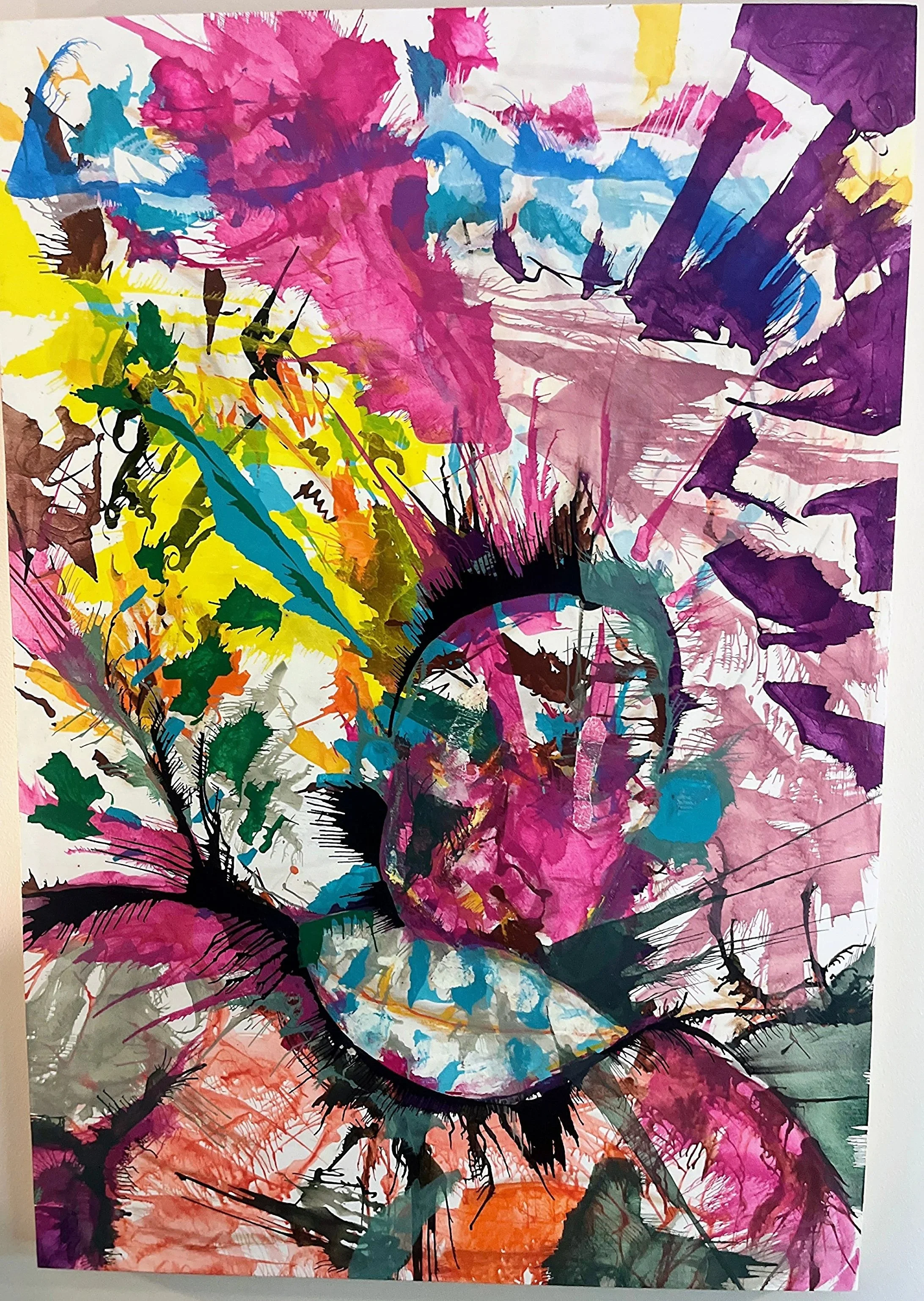 FOLDED FACE — facial structure compressed and bent within the surface