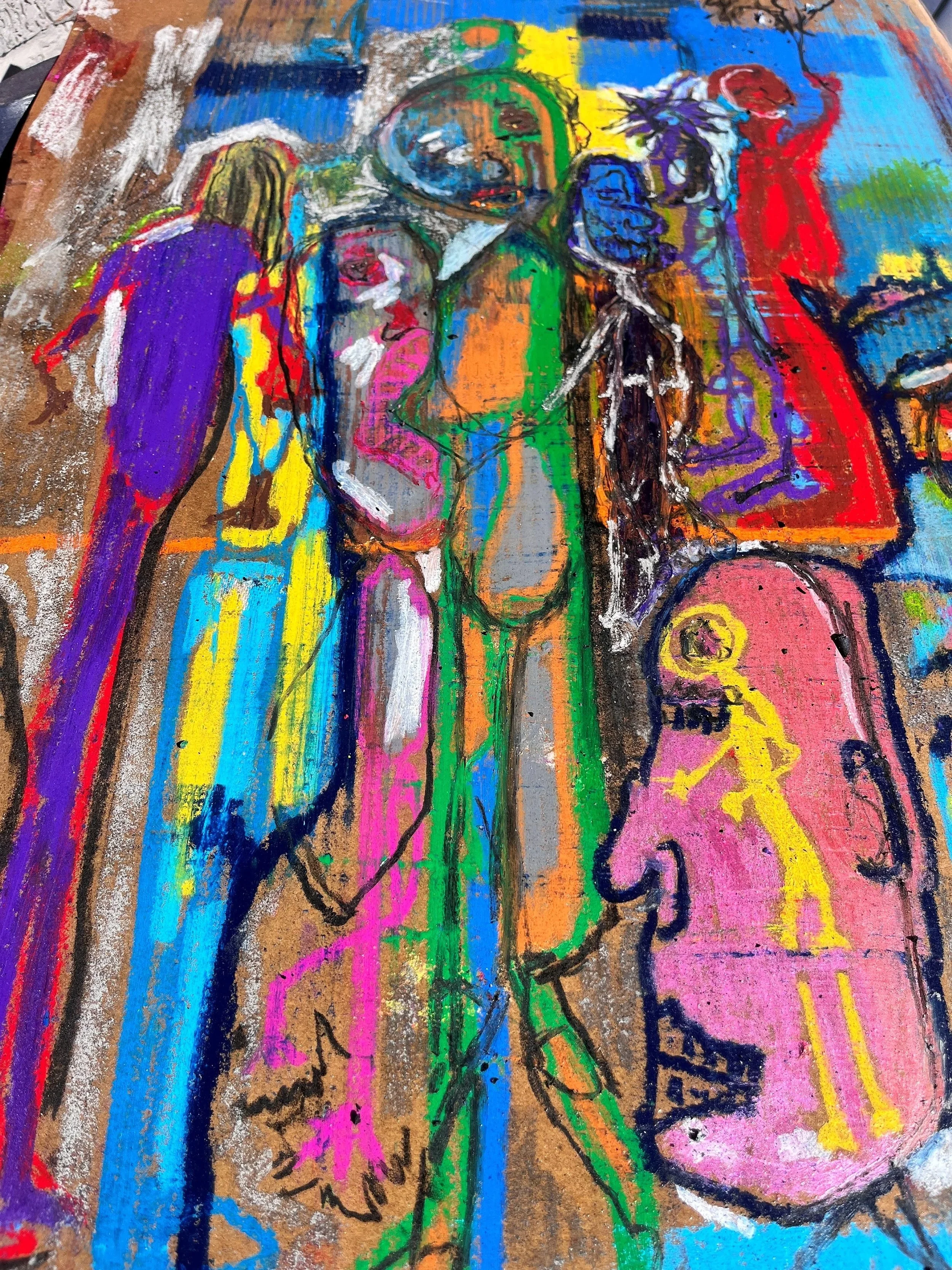 MORE THE MERRIER — multiple figures compressed into a shared surface