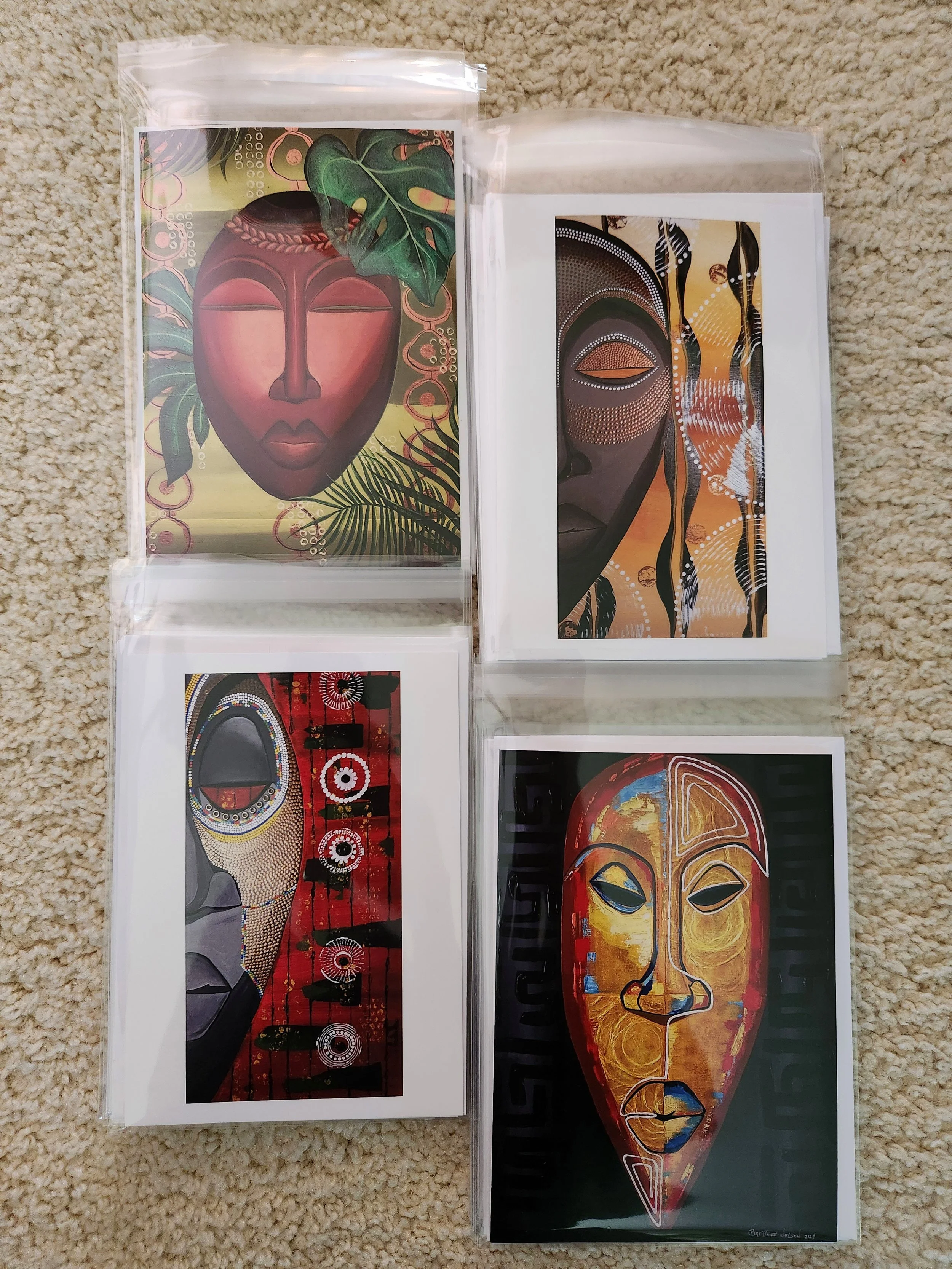Set of 4 Blank Greeting Cards
