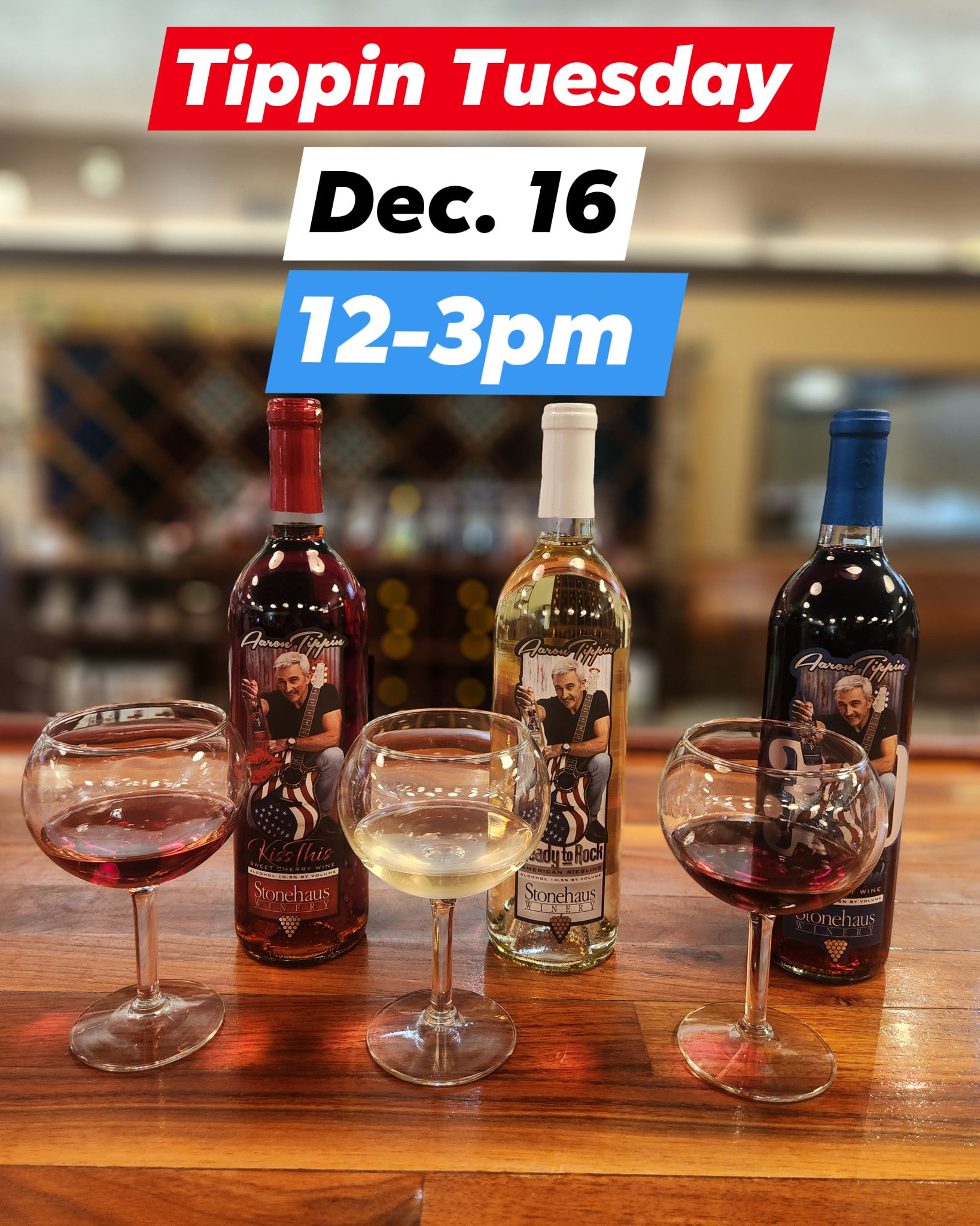 #whitewine #sweetwine #drywine #aarontippin #redwine #freewinetasting #crossvilletnwinery #stonehauswinerycrossville Join us for our final Tippin Tuesday! Meet Aaron Tippin and  try some delicious wine.