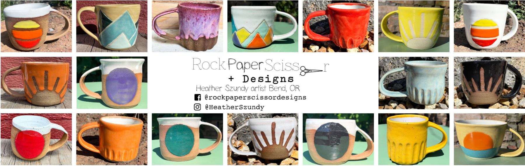 Rock paper scissor designs mug banner